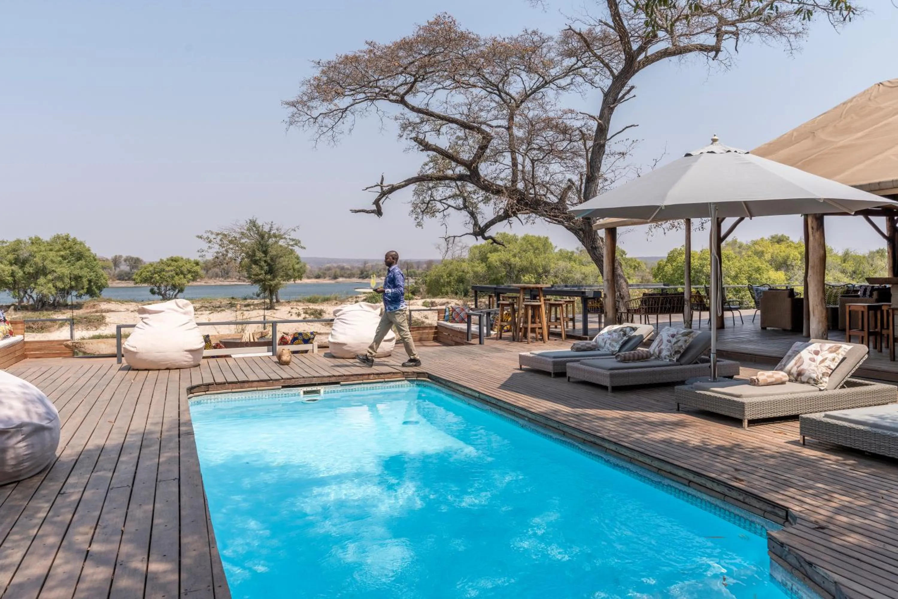 Swimming pool in Zambezi Dusk River Facing-all inclusive-Luxury Accommodation