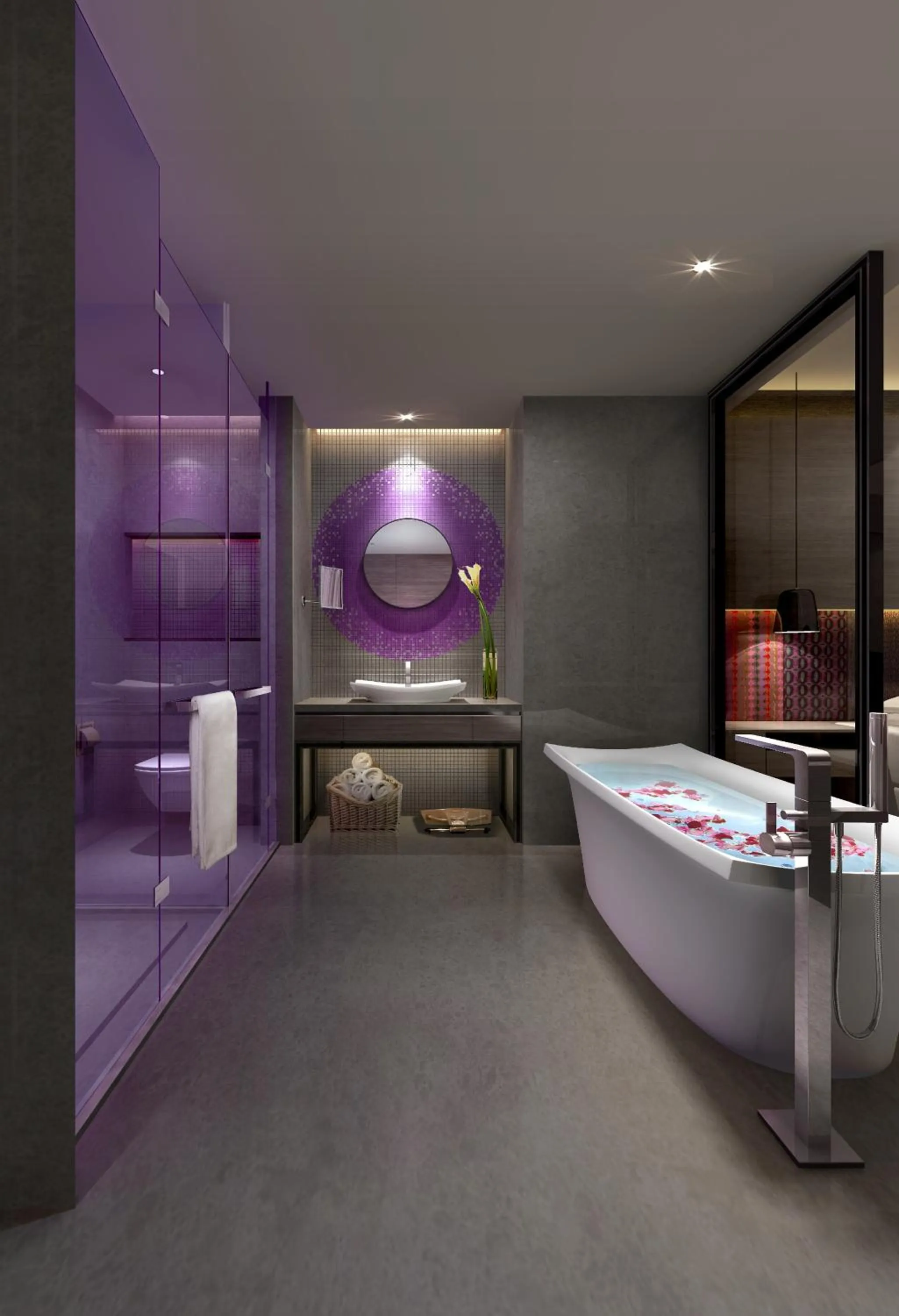 Bathroom, Bed in Pullman Nanjing Lukou Airport