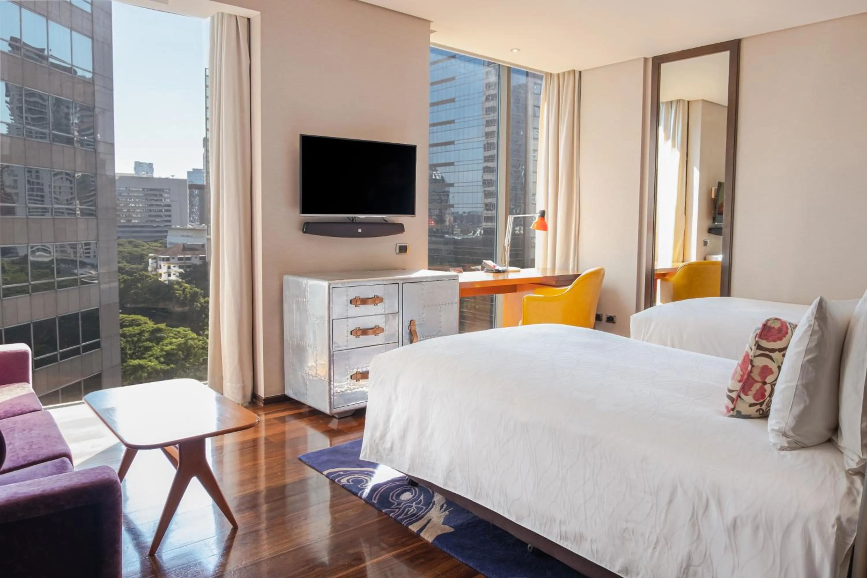 Photo of the whole room, Bed in Hotel Indigo Bangkok Wireless Road by IHG