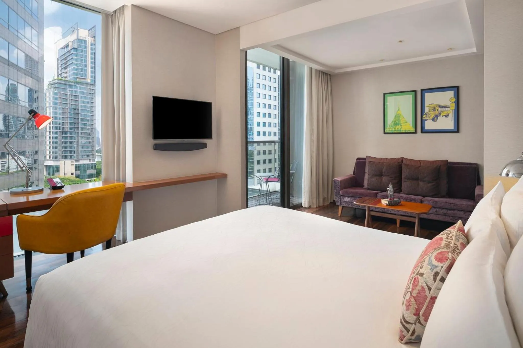 Photo of the whole room, Bed in Hotel Indigo Bangkok Wireless Road by IHG