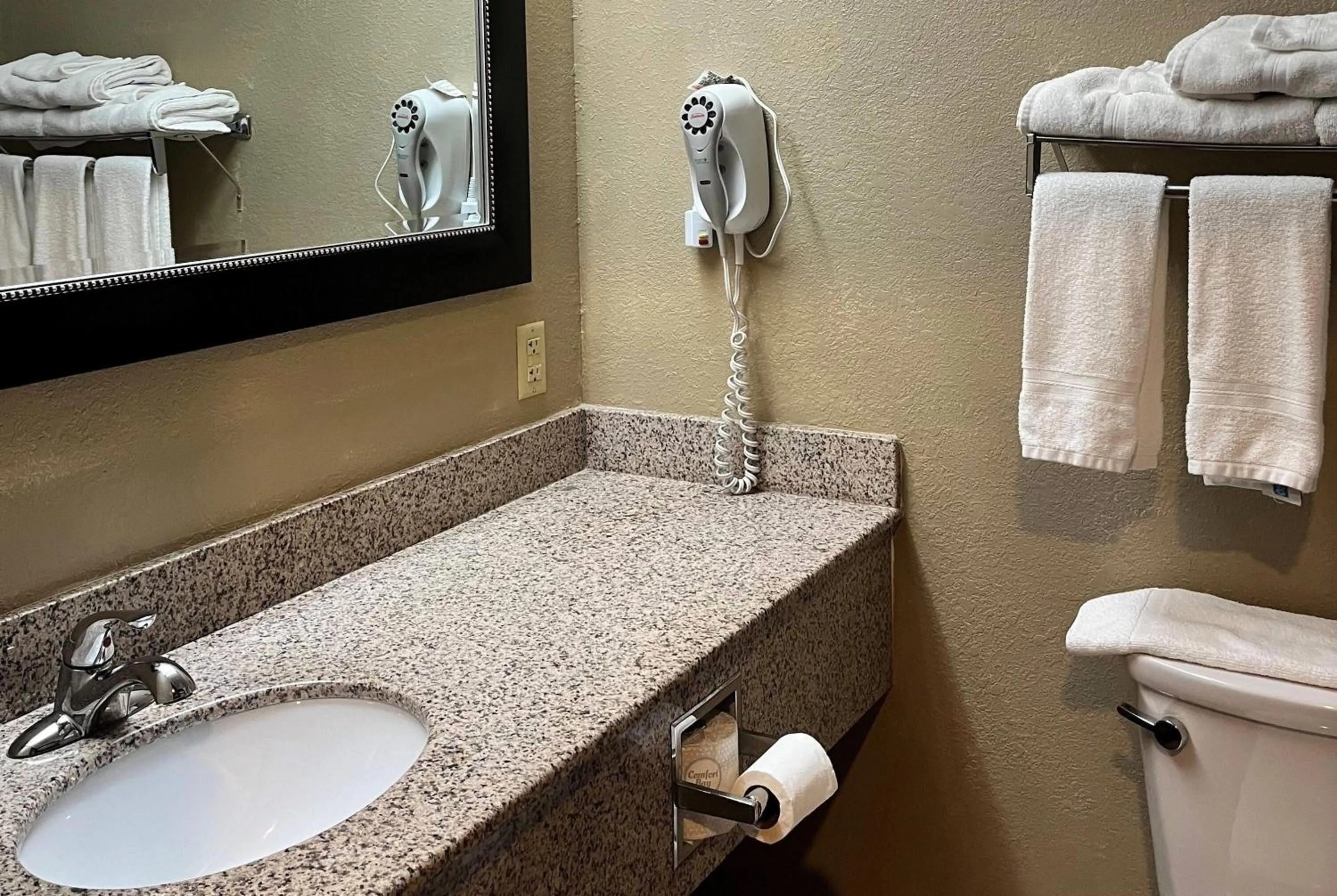 Bathroom in Super 8 by Wyndham Evansville North