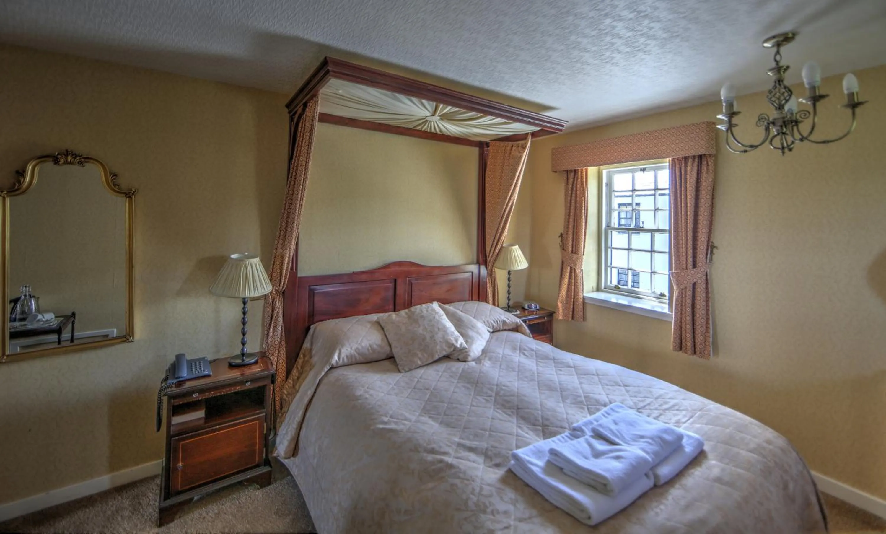 Decorative detail, Bed in Busta House Hotel