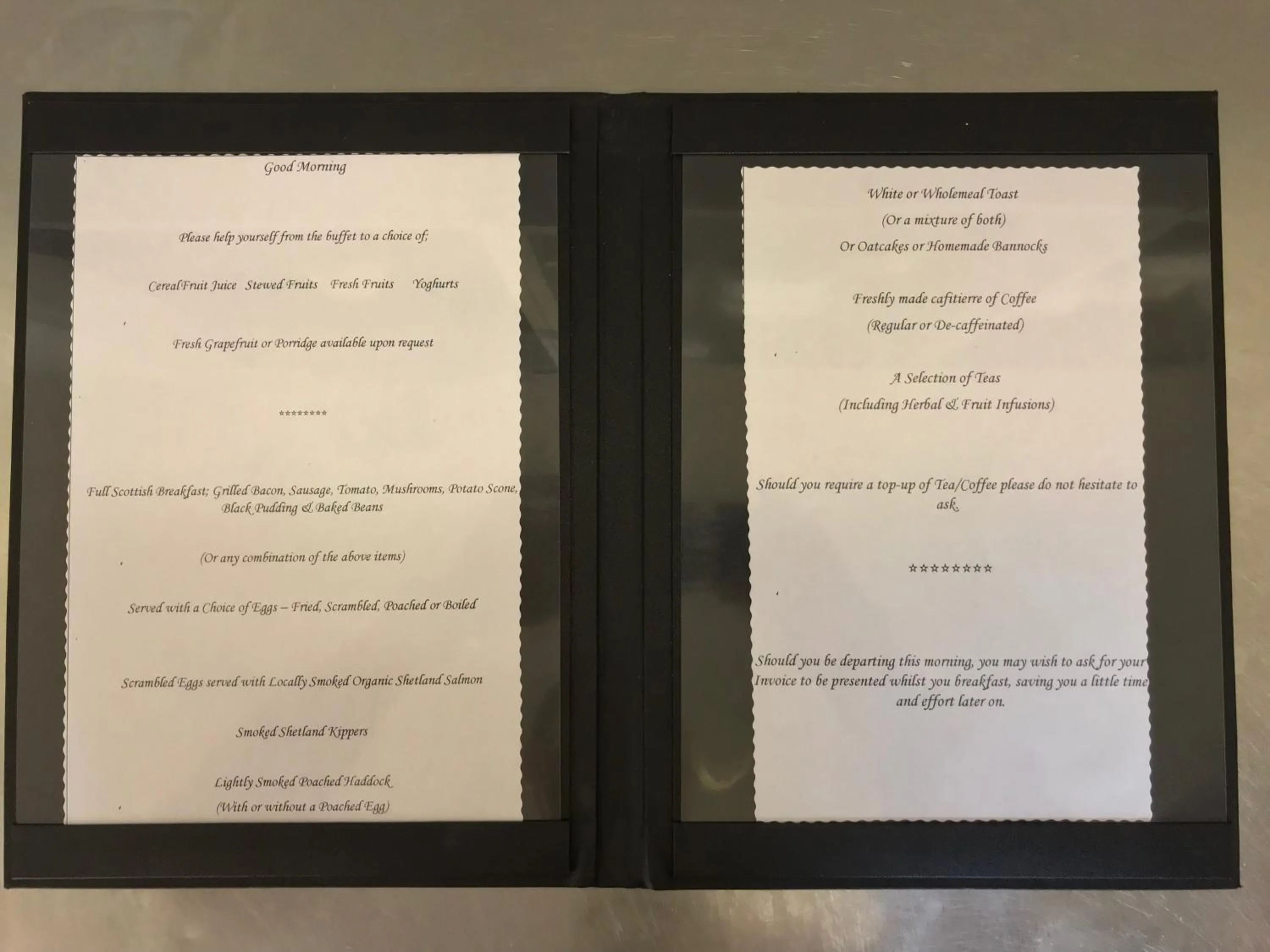 Breakfast in Busta House Hotel