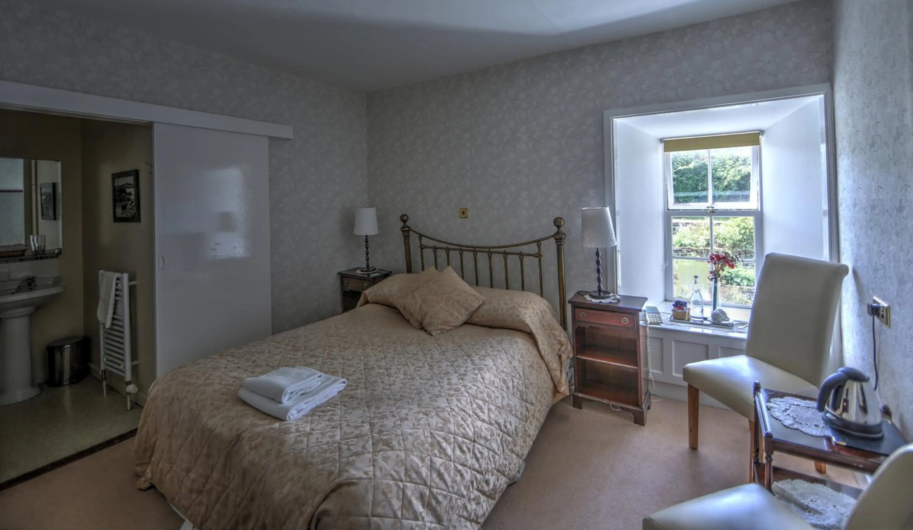 Decorative detail, Bed in Busta House Hotel