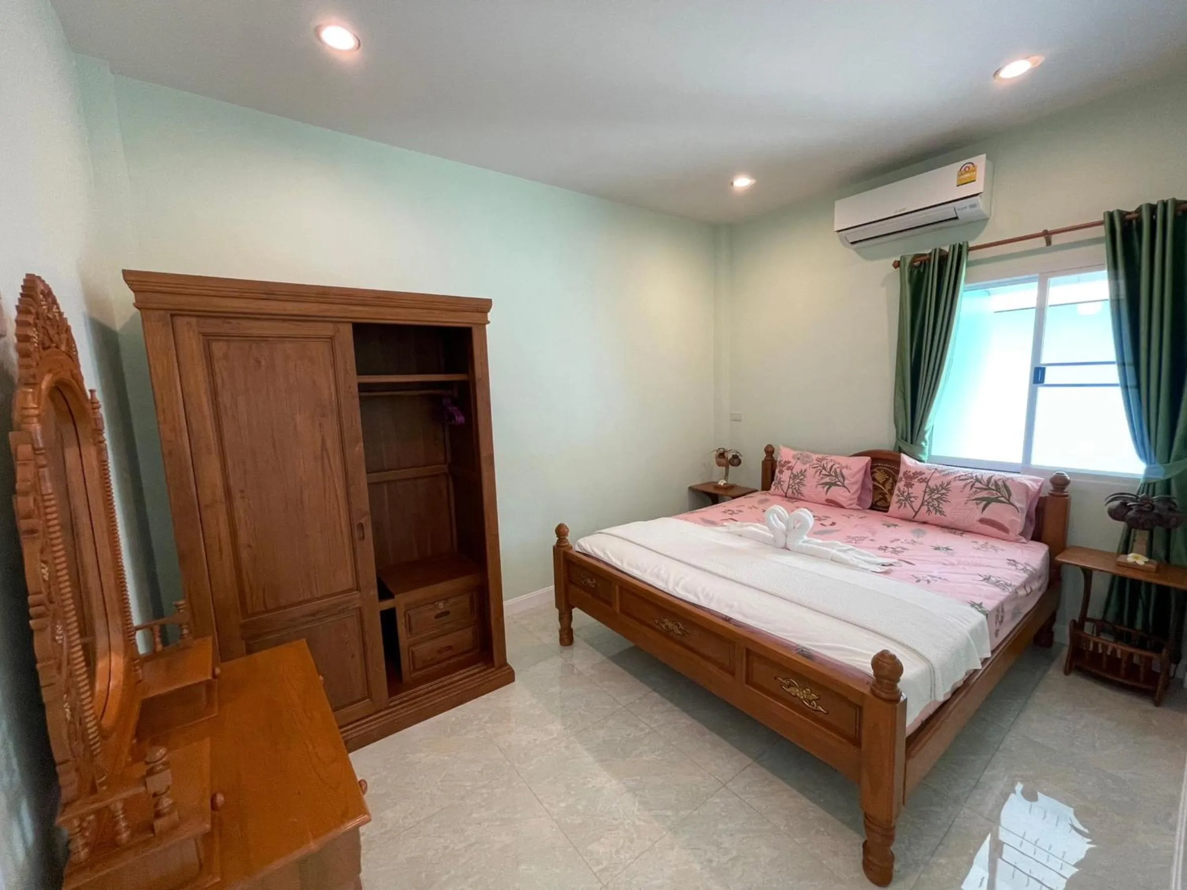 Bed in Blue Beach Bungalow