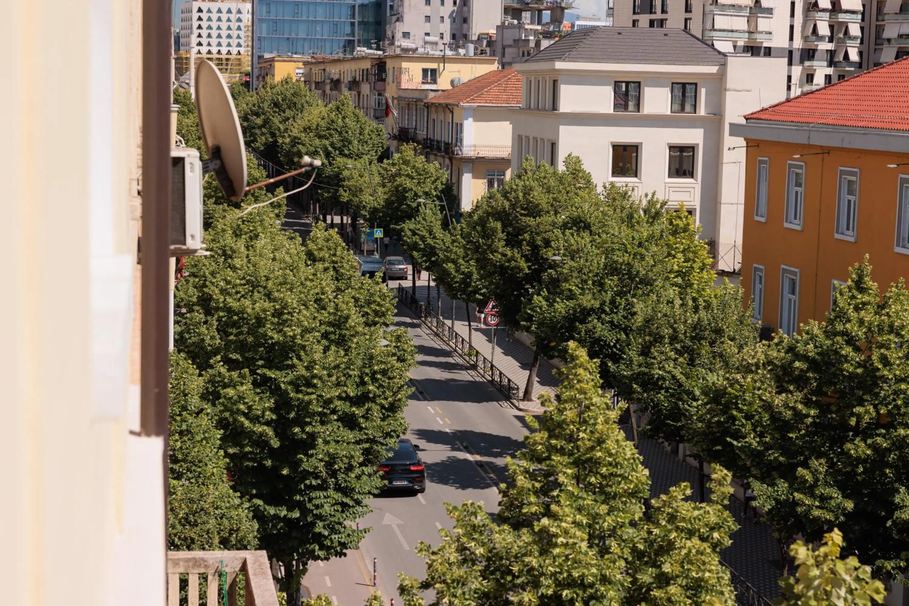 Quiet street view in Hotel Bel Ami Tirana