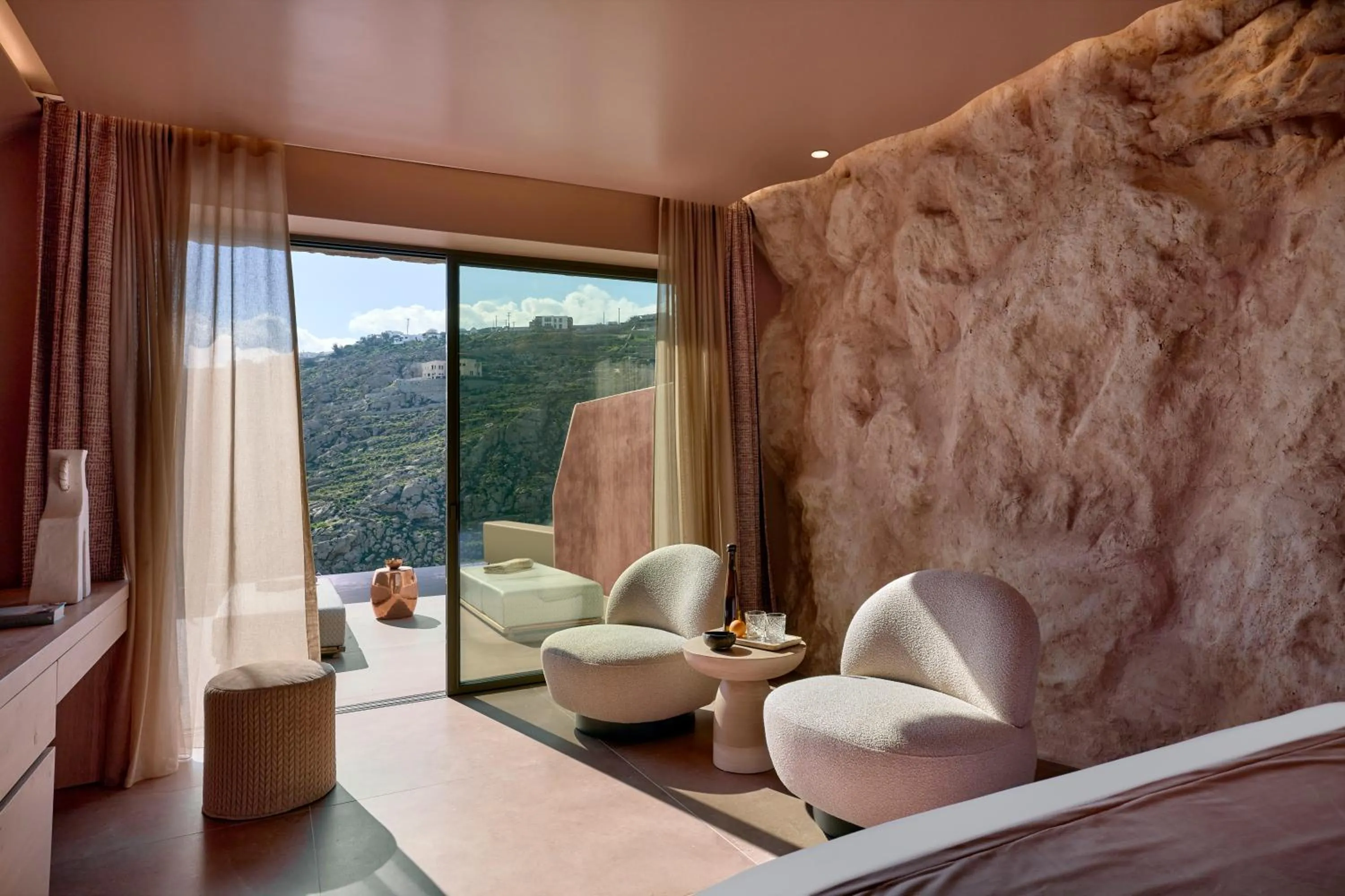 Seating area in Ethereum Mykonos