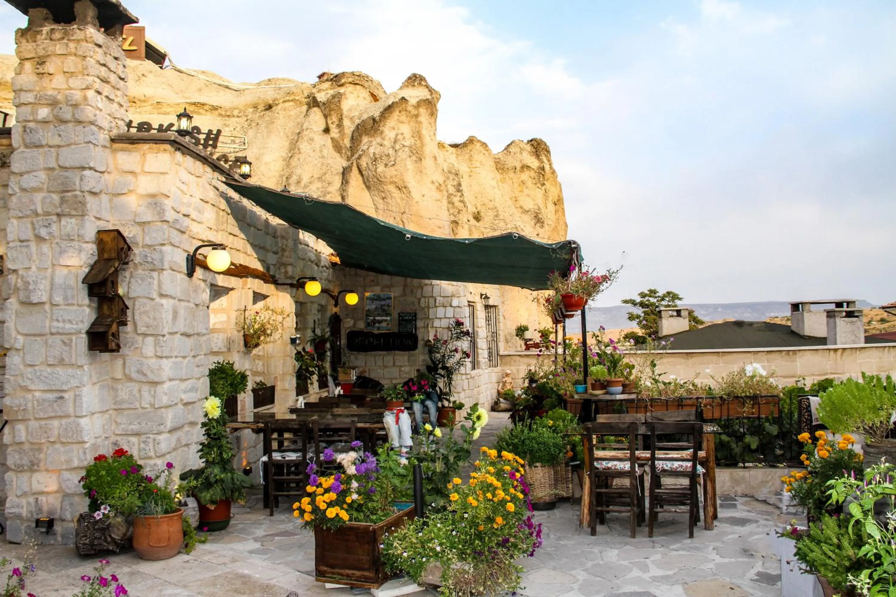 Garden view in Turkish Cave House