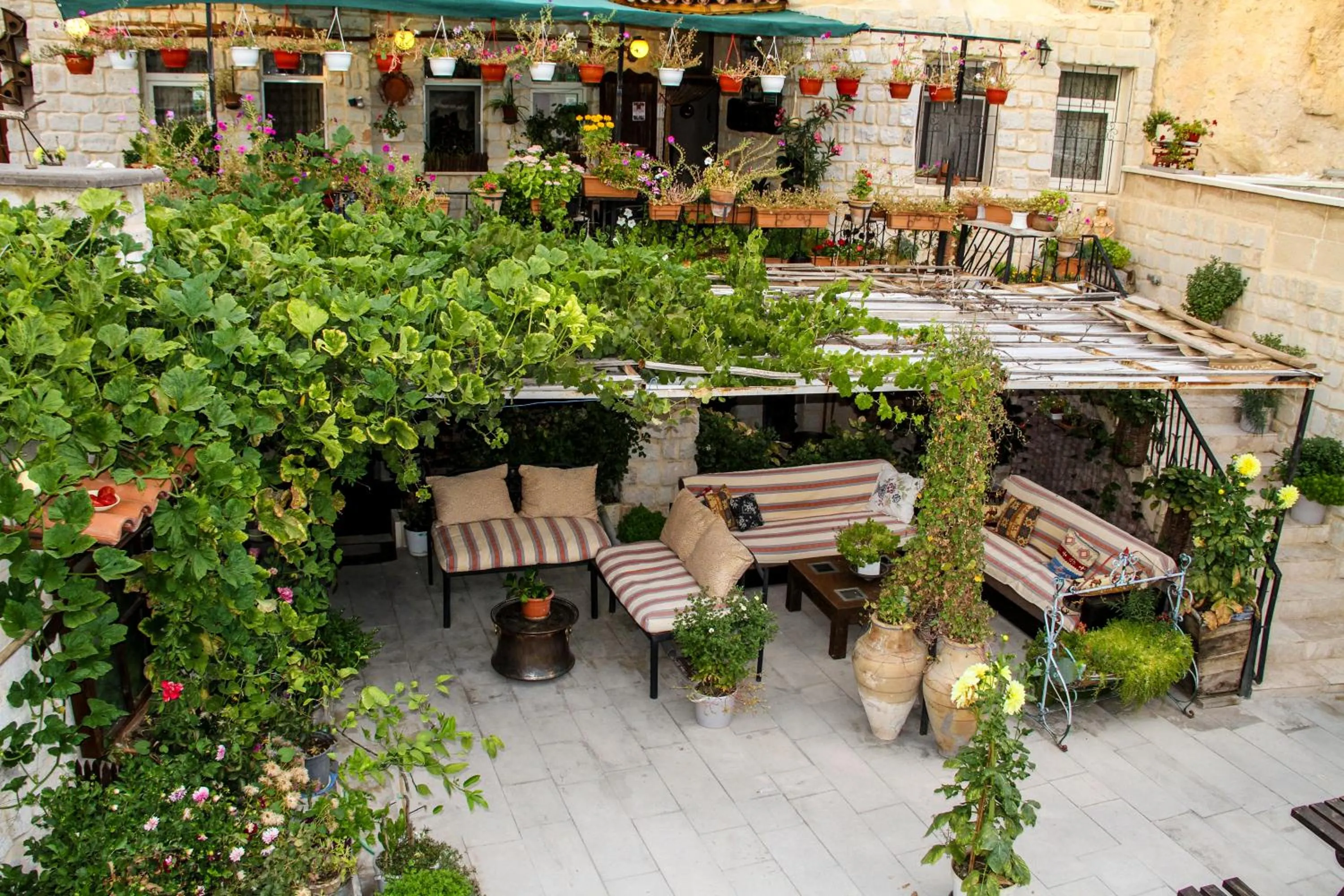 Garden view in Turkish Cave House