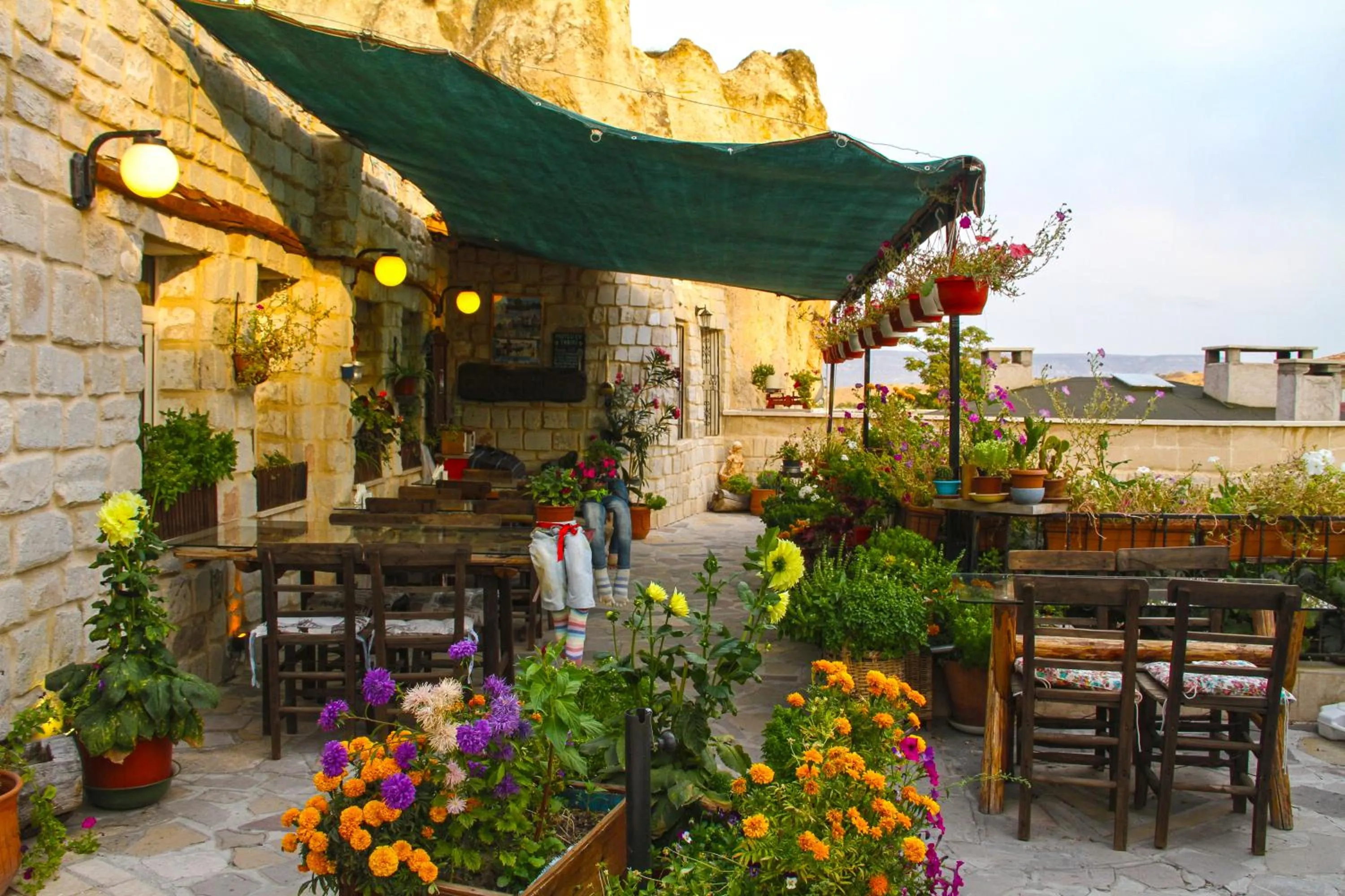 Garden view in Turkish Cave House