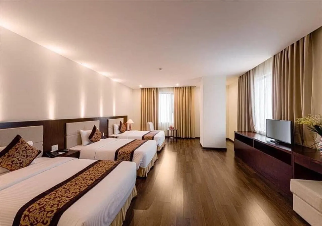 Bed in Muong Thanh Grand Ha Tinh Hotel