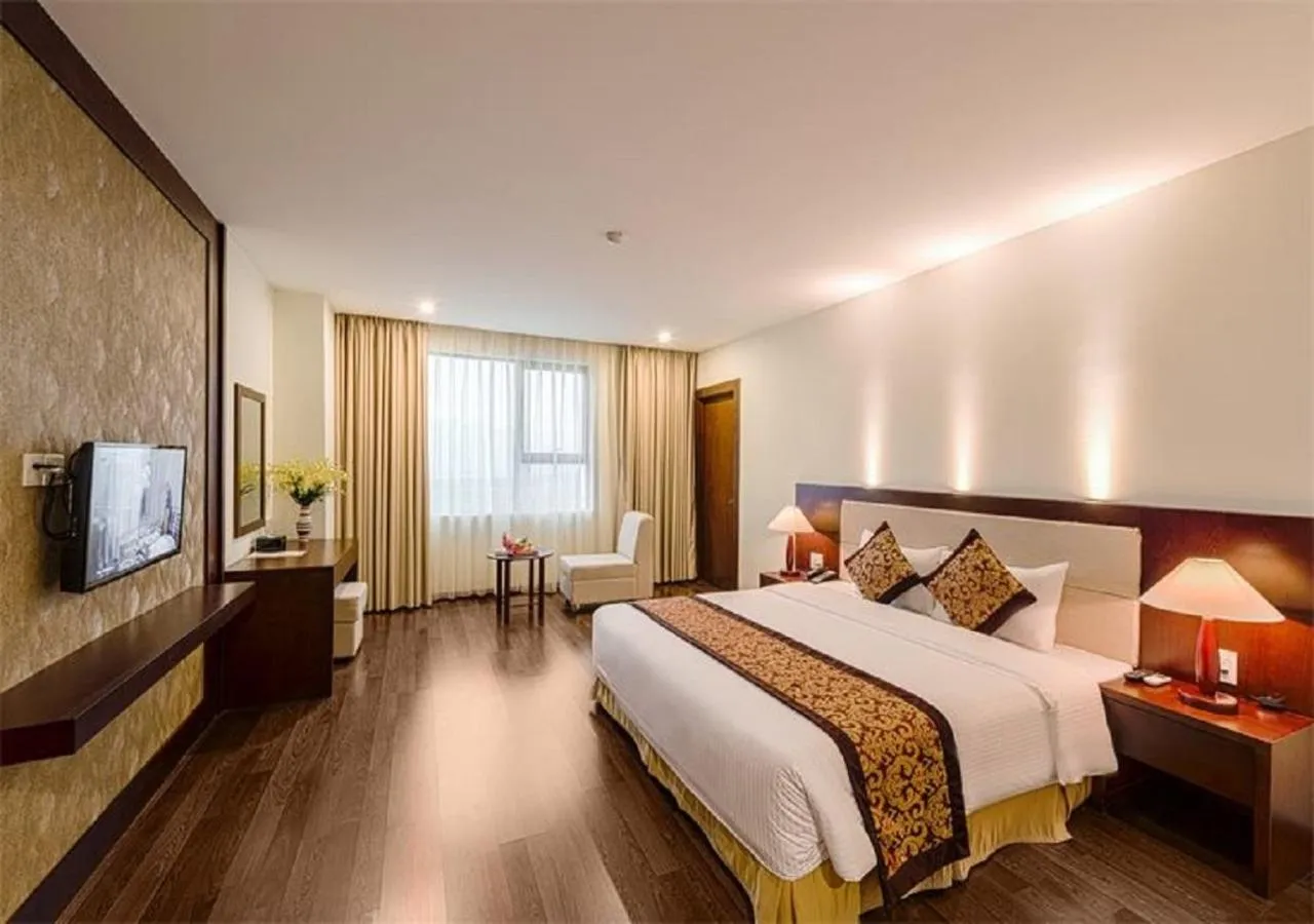 Bed in Muong Thanh Grand Ha Tinh Hotel