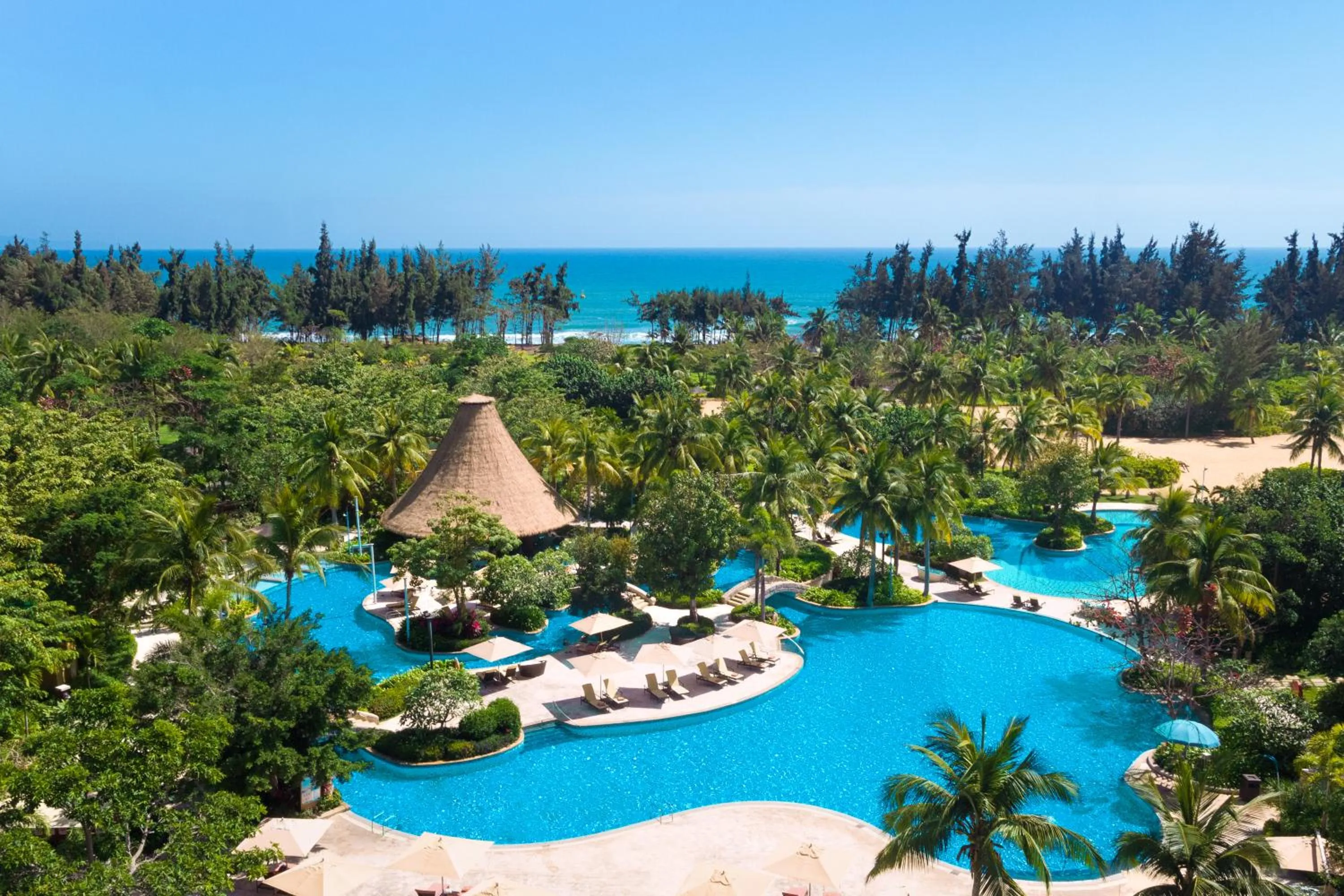 Pool view in Shangri-La Sanya