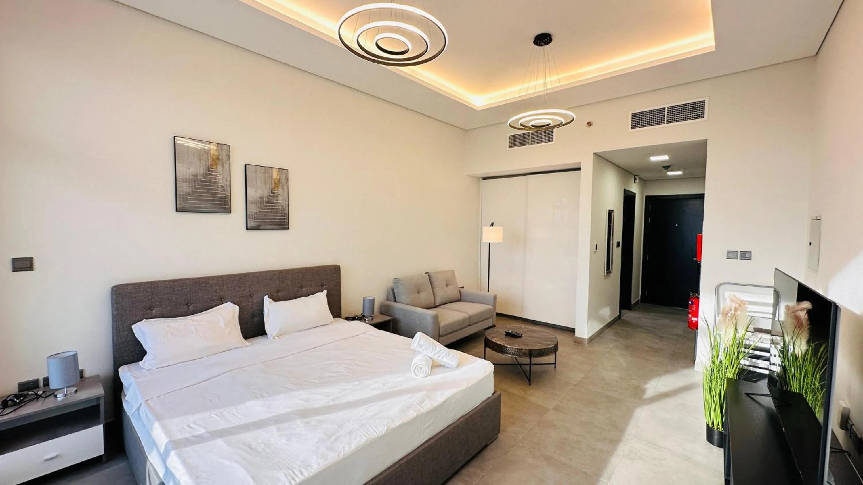 Photo of the whole room in Upscale Studio Apartment Burj View with Balcony Free Parking by Belvilla