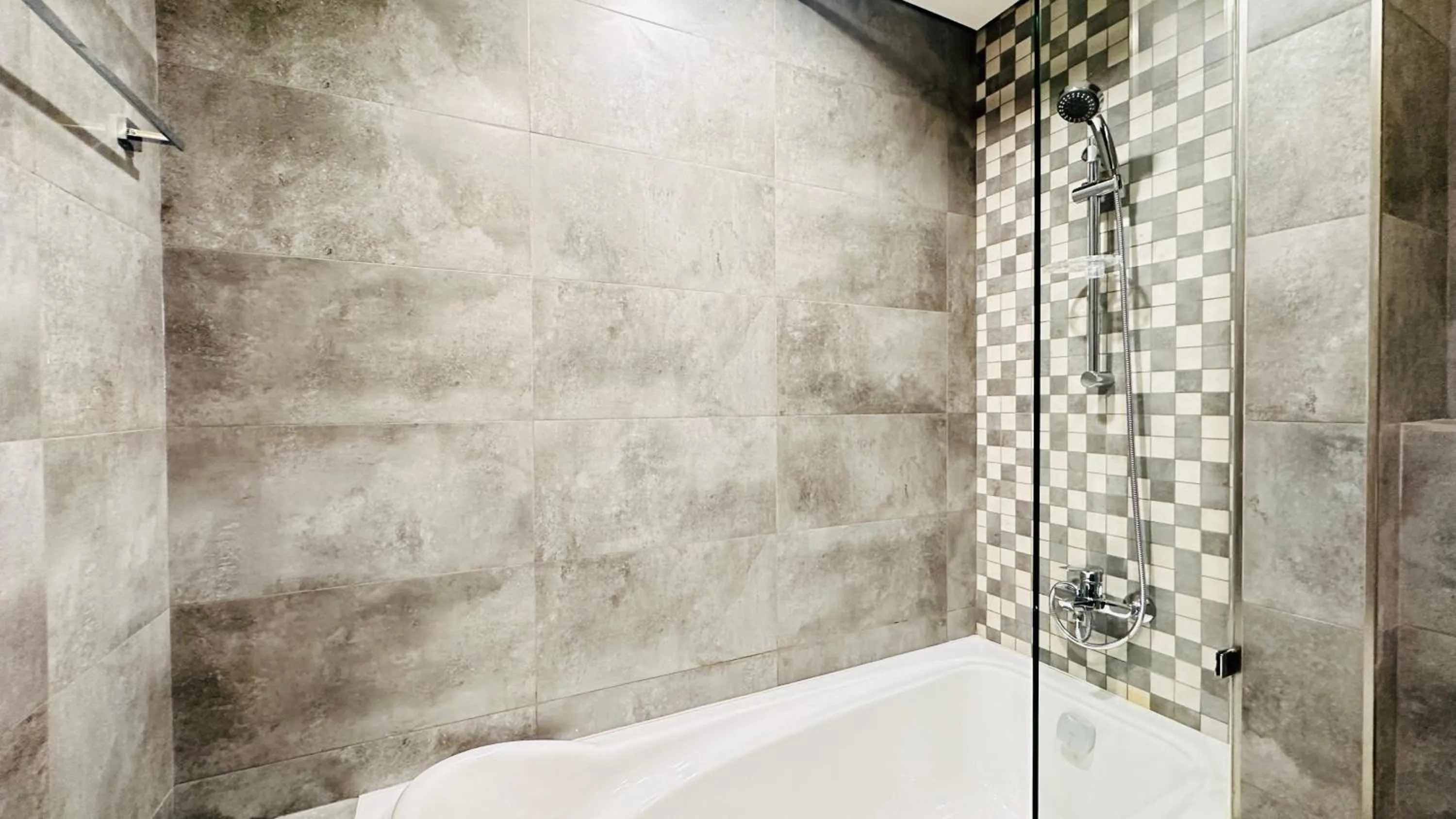 Bathroom in Upscale Studio Apartment Burj View with Balcony Free Parking by Belvilla