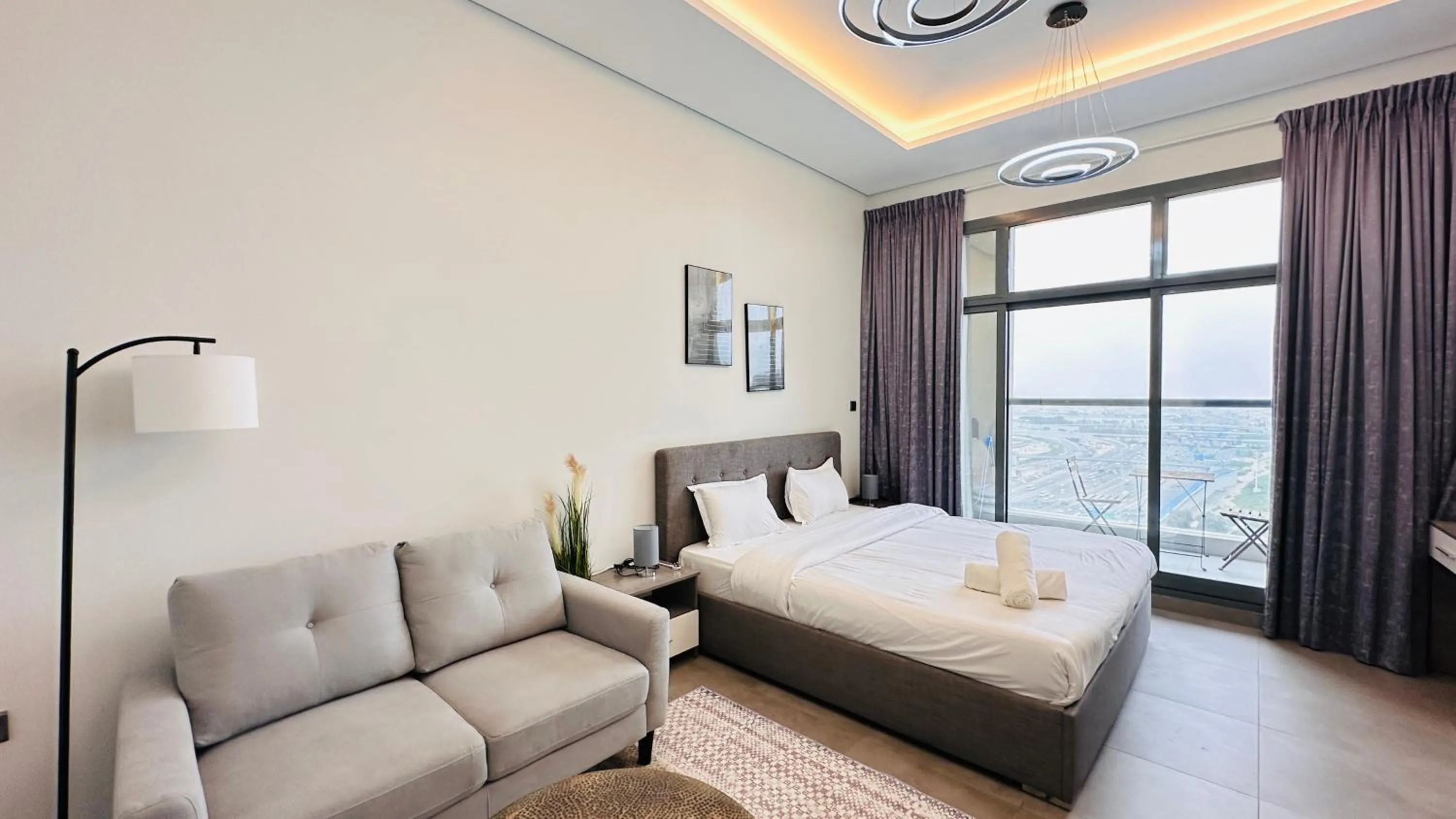 Bedroom in Spacious Studio Apartment Palm View with Big Balcony Free Parking by Belvilla