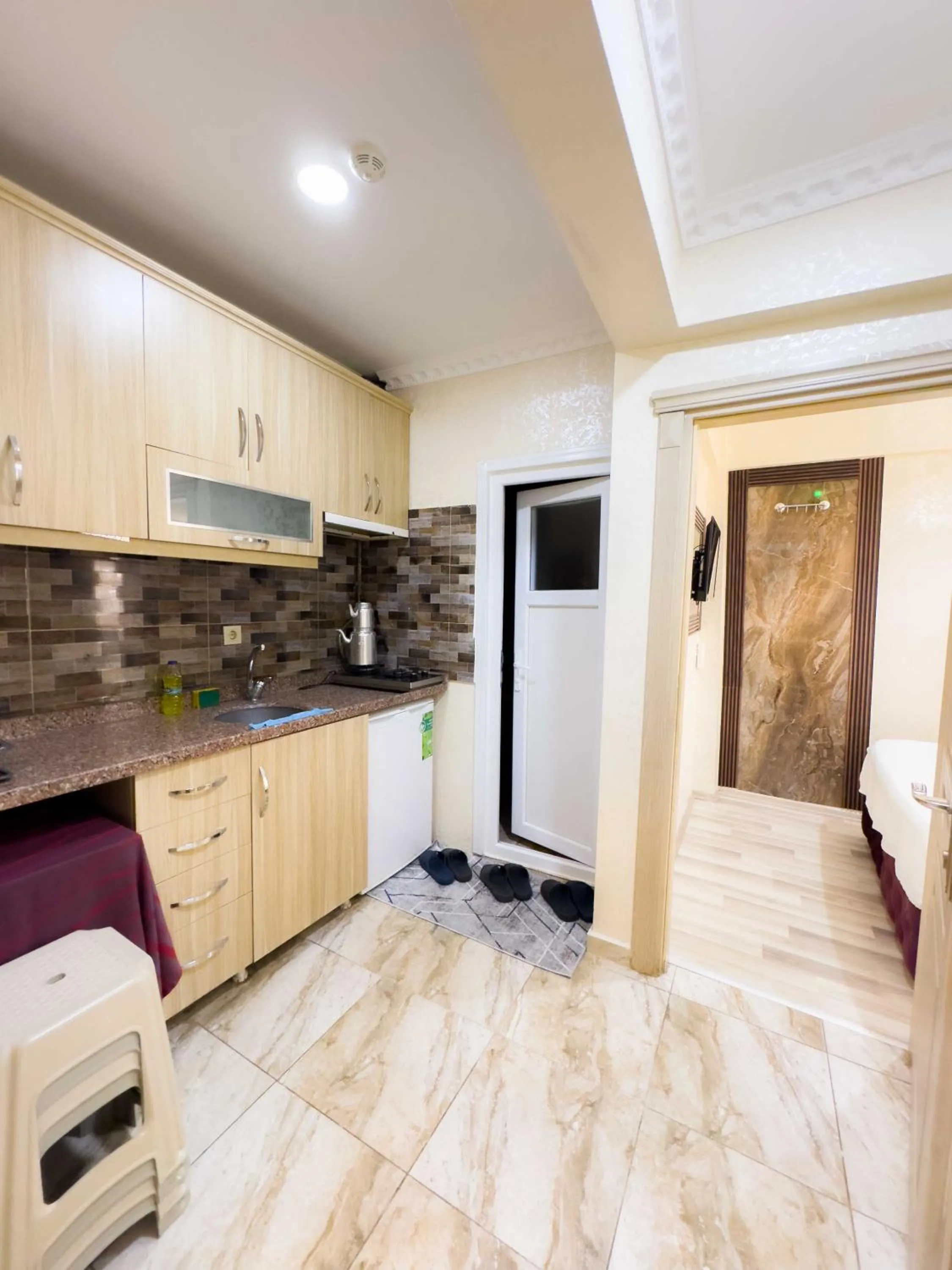 Kitchen or kitchenette in Öz Dünya Hotel