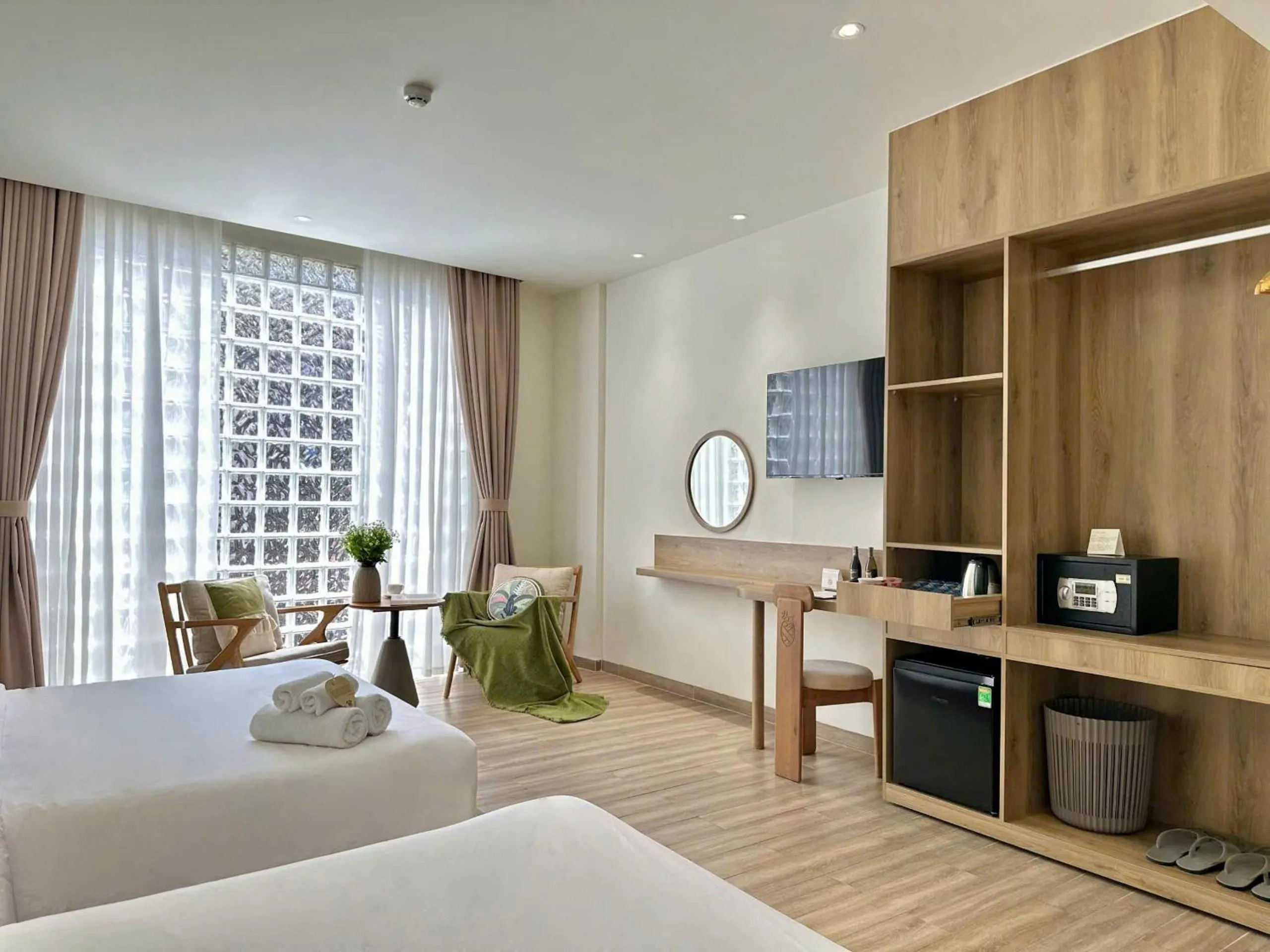 Bed in Túi Ba Gang Central Hotel