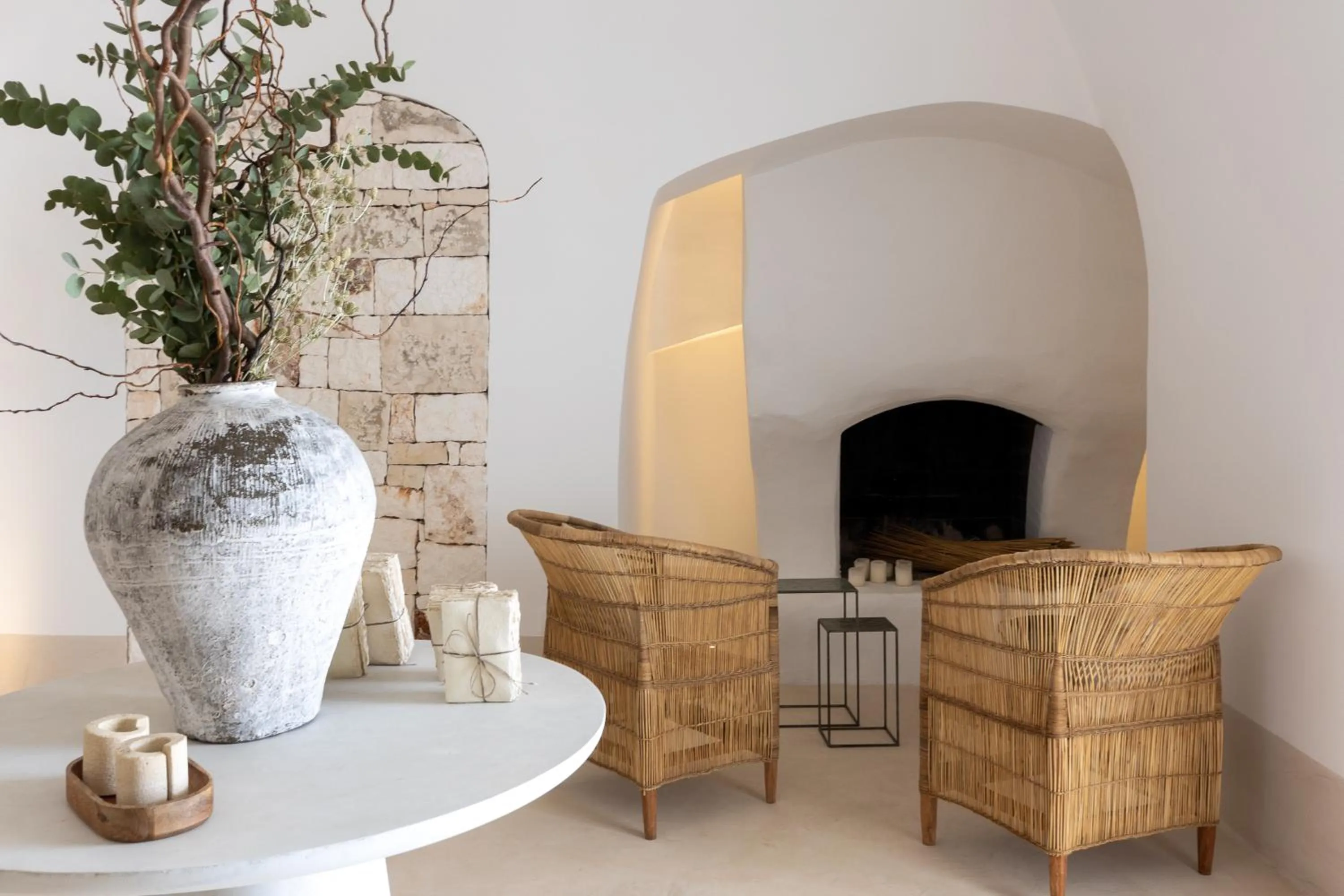 fireplace in Masseria Valentina