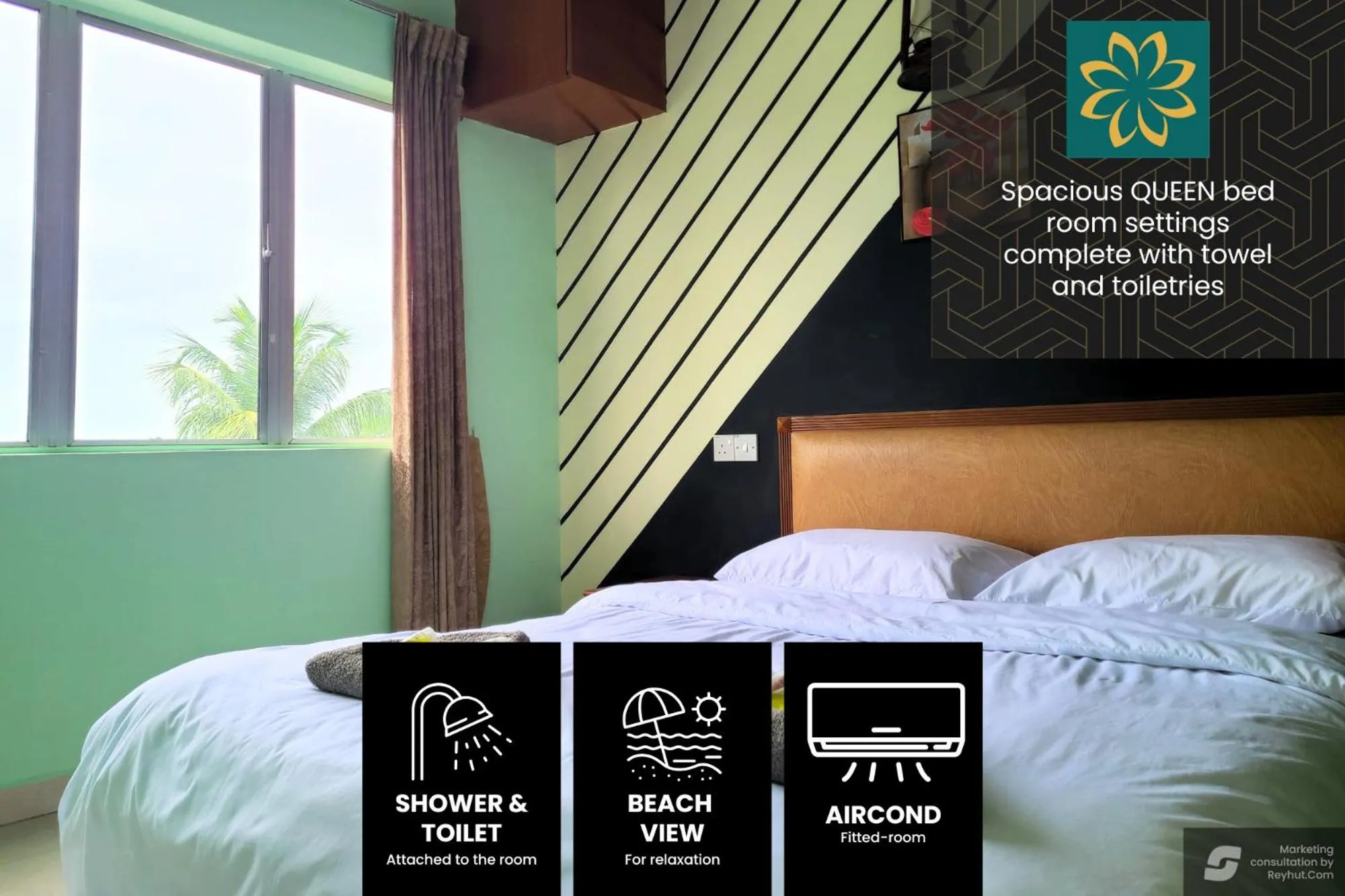 Bed in Thara Beach Resort