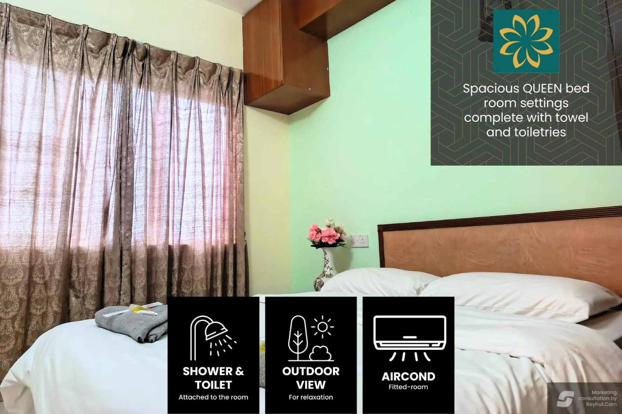 Bed in Thara Beach Resort