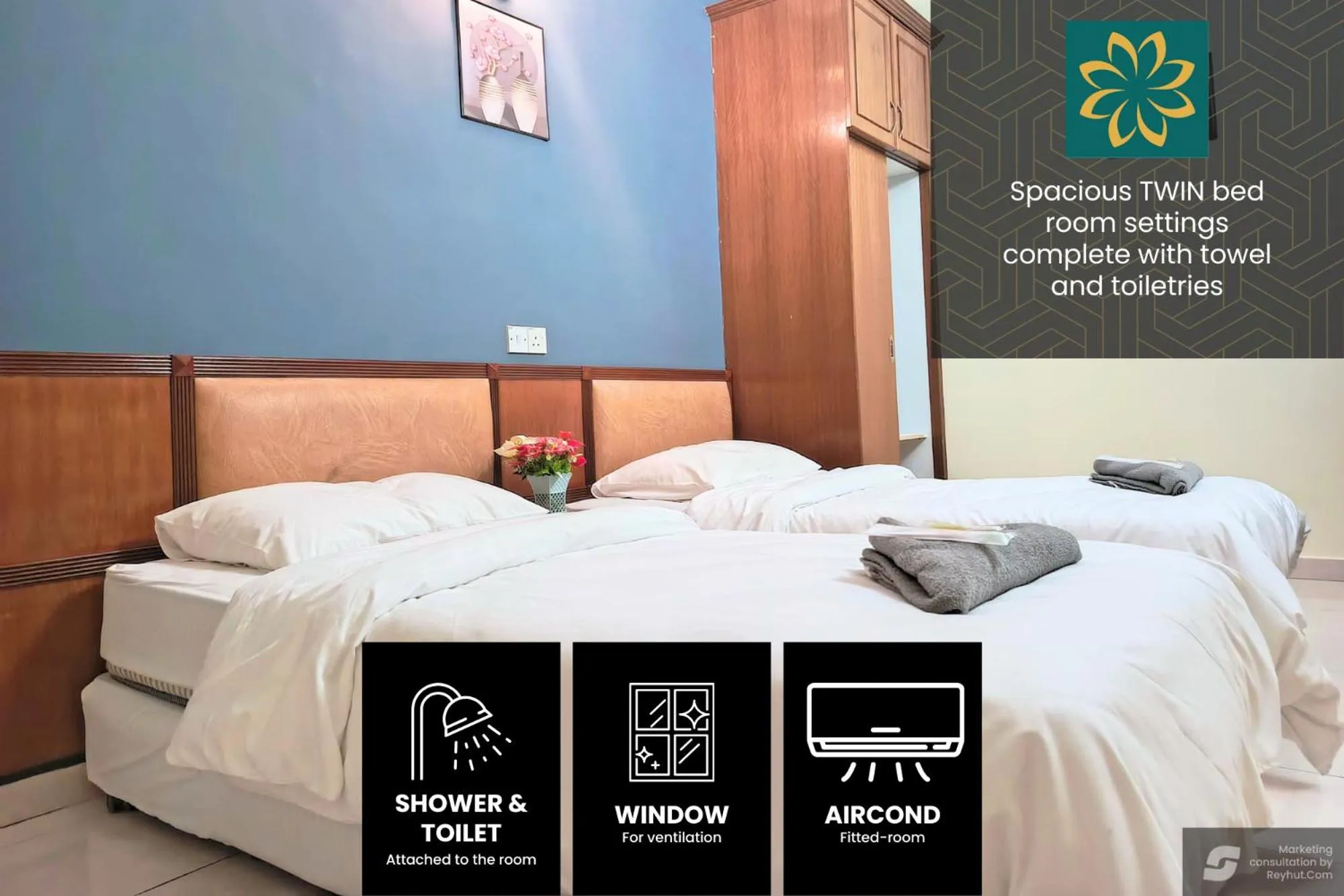 Bed in Thara Beach Resort