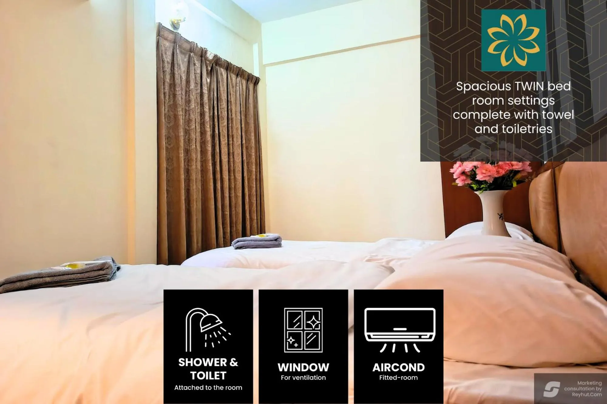 Bed in Thara Beach Resort