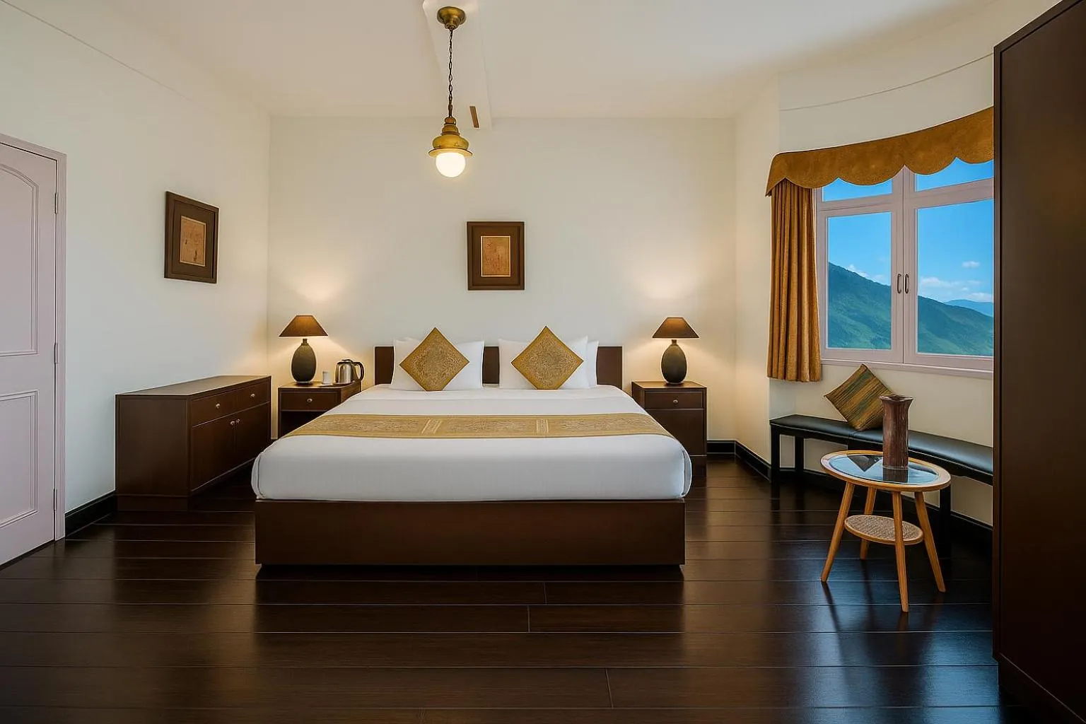 Bedroom, Bed in Central Gleneagles Heritage Resort Former Bungalow of Ex-TATA Chairman Russi Mody The Mall Road Darjeeling