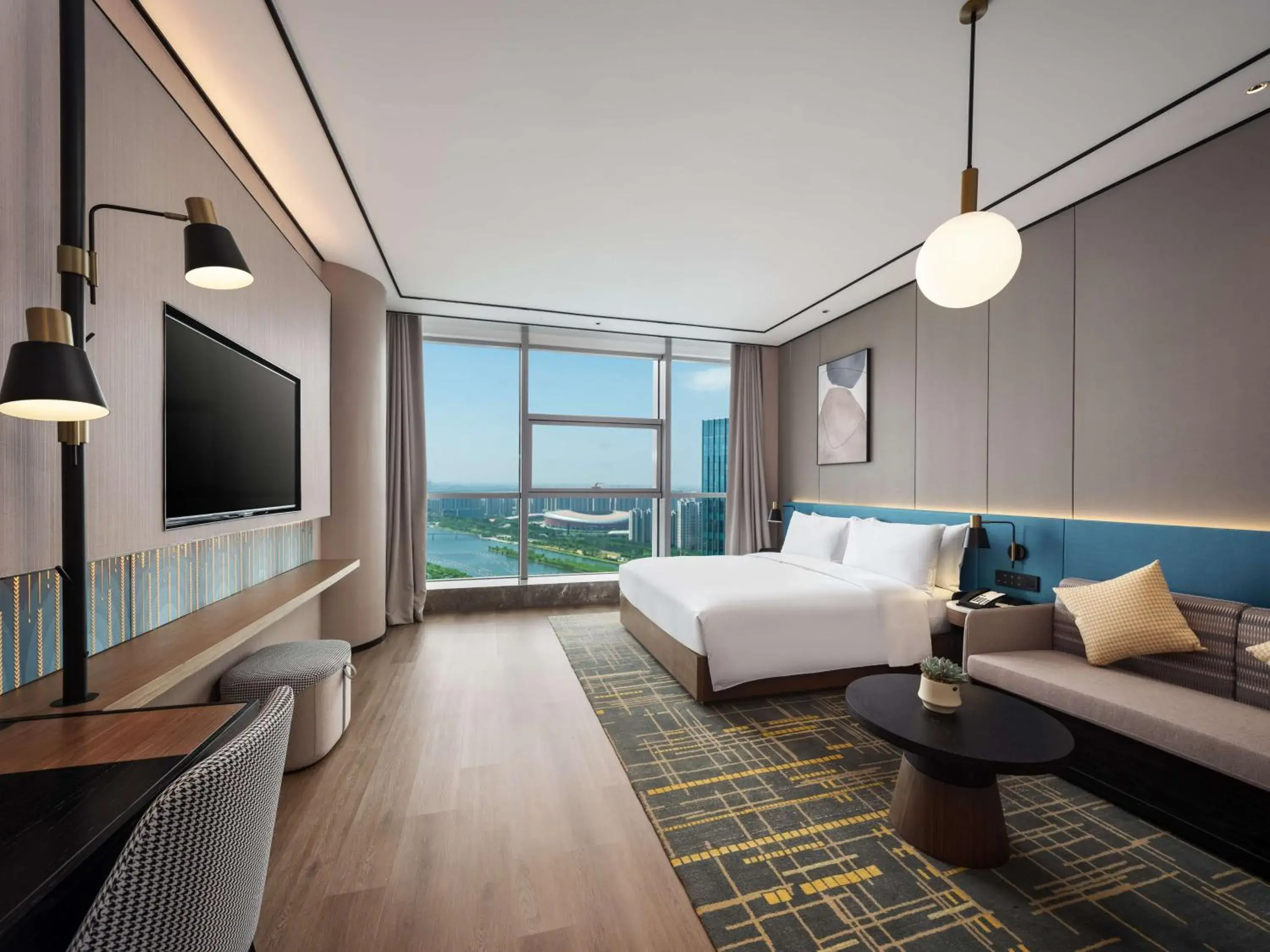 Deluxe King Room with River View in Hilton Garden Inn Taiyuan Binhe Deluxe King Room with River View in Hilton Garden Inn Taiyuan Binhe