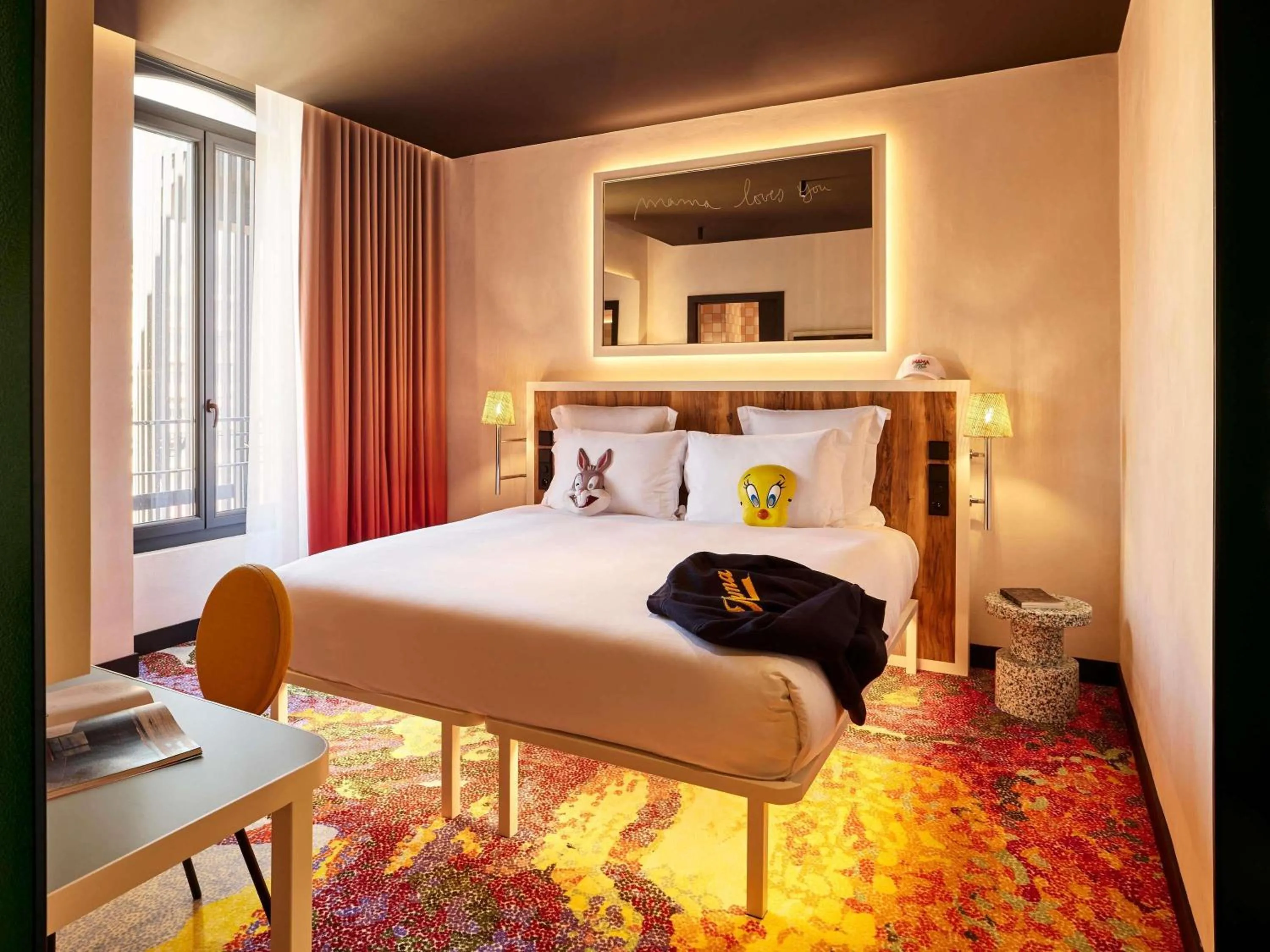 Bedroom, Bed in Mama Shelter Nice