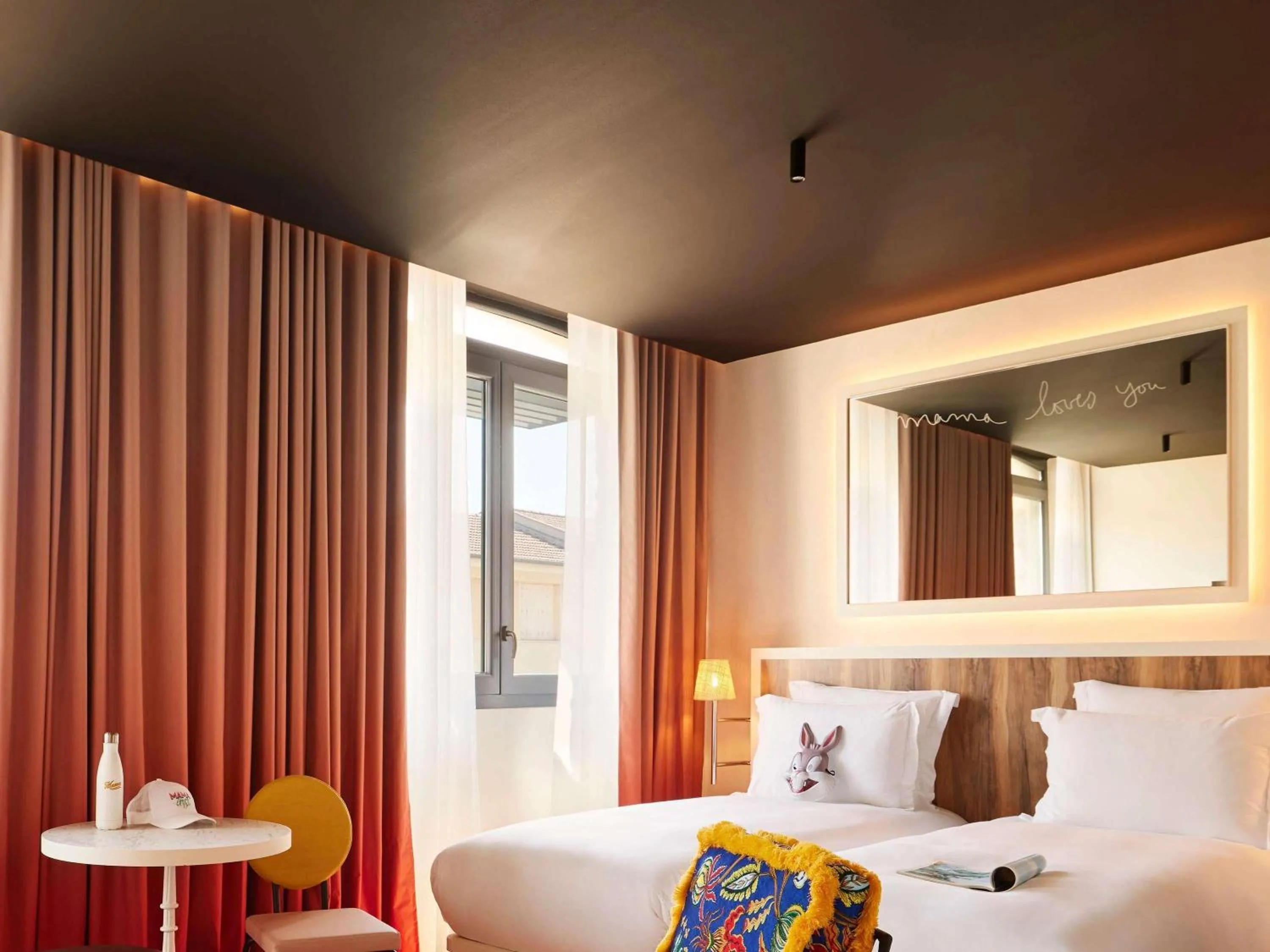 Bedroom, Bed in Mama Shelter Nice