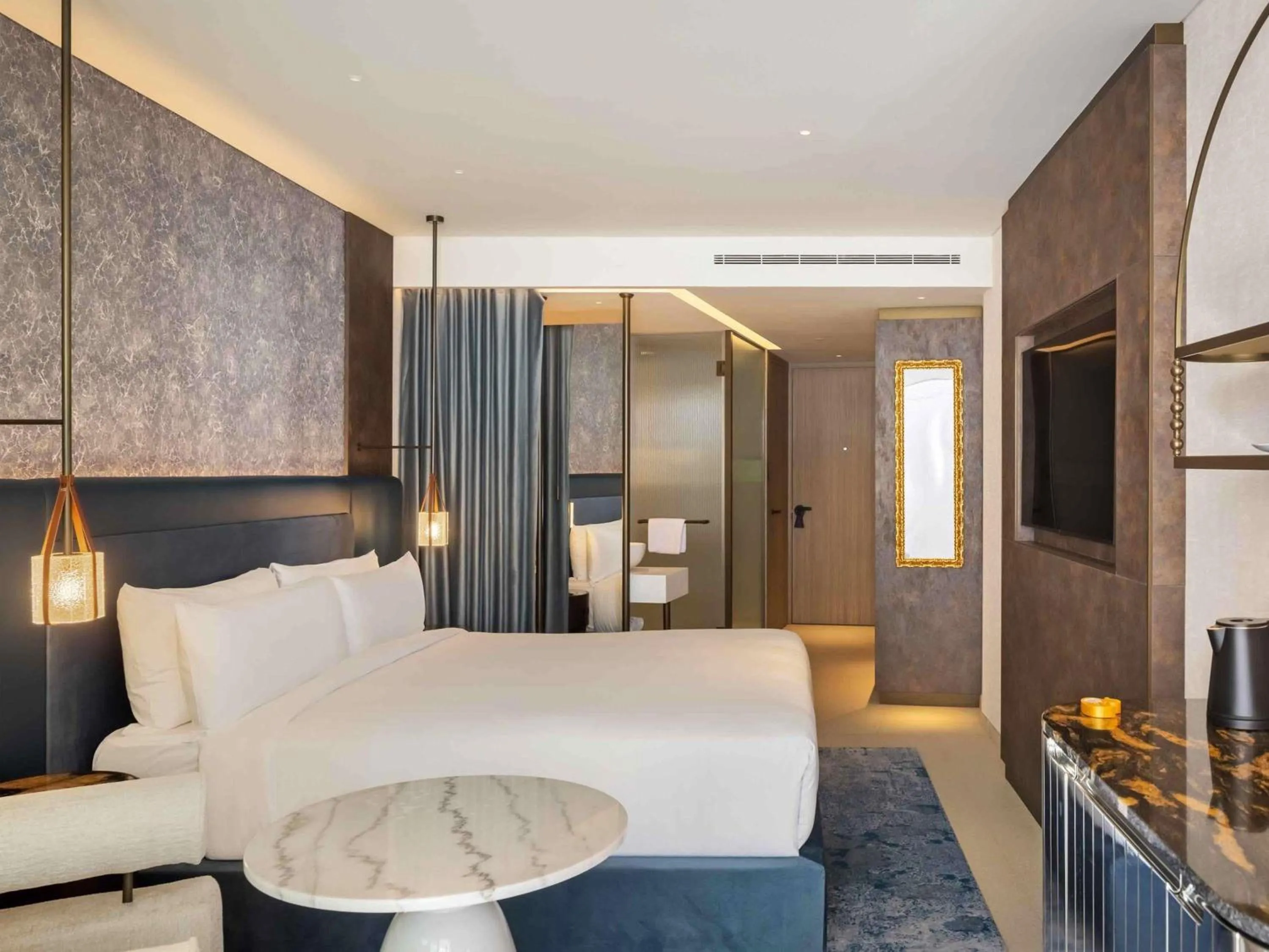 Bedroom, Bed in SLS Barcelona