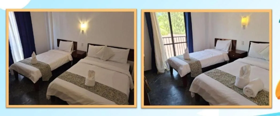 Bed in Sunvilla beachfront hotel