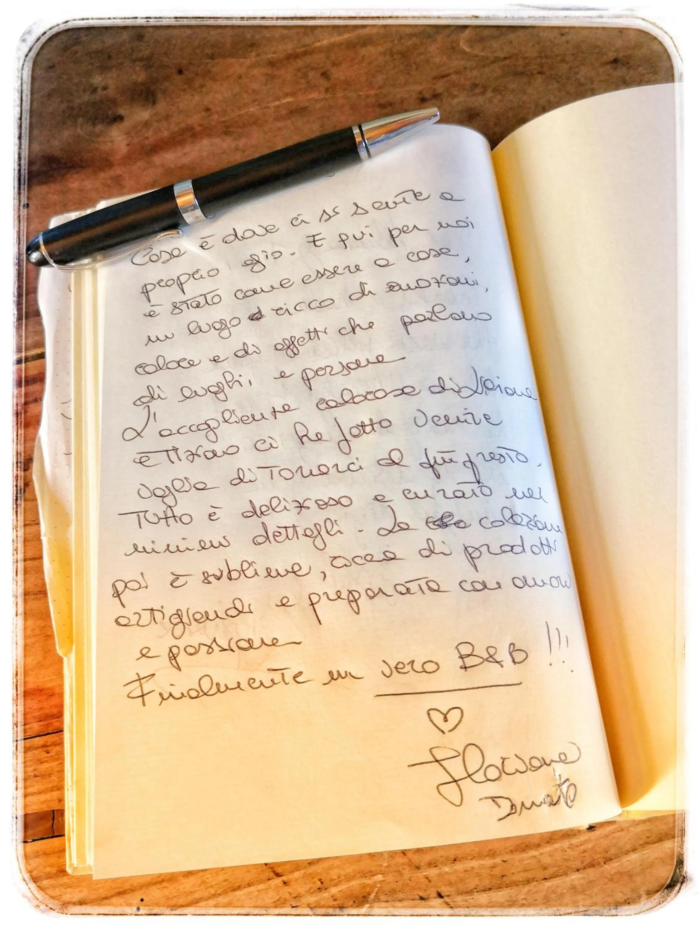 Text overlay in B&B Dove Comincia la Bella Italia