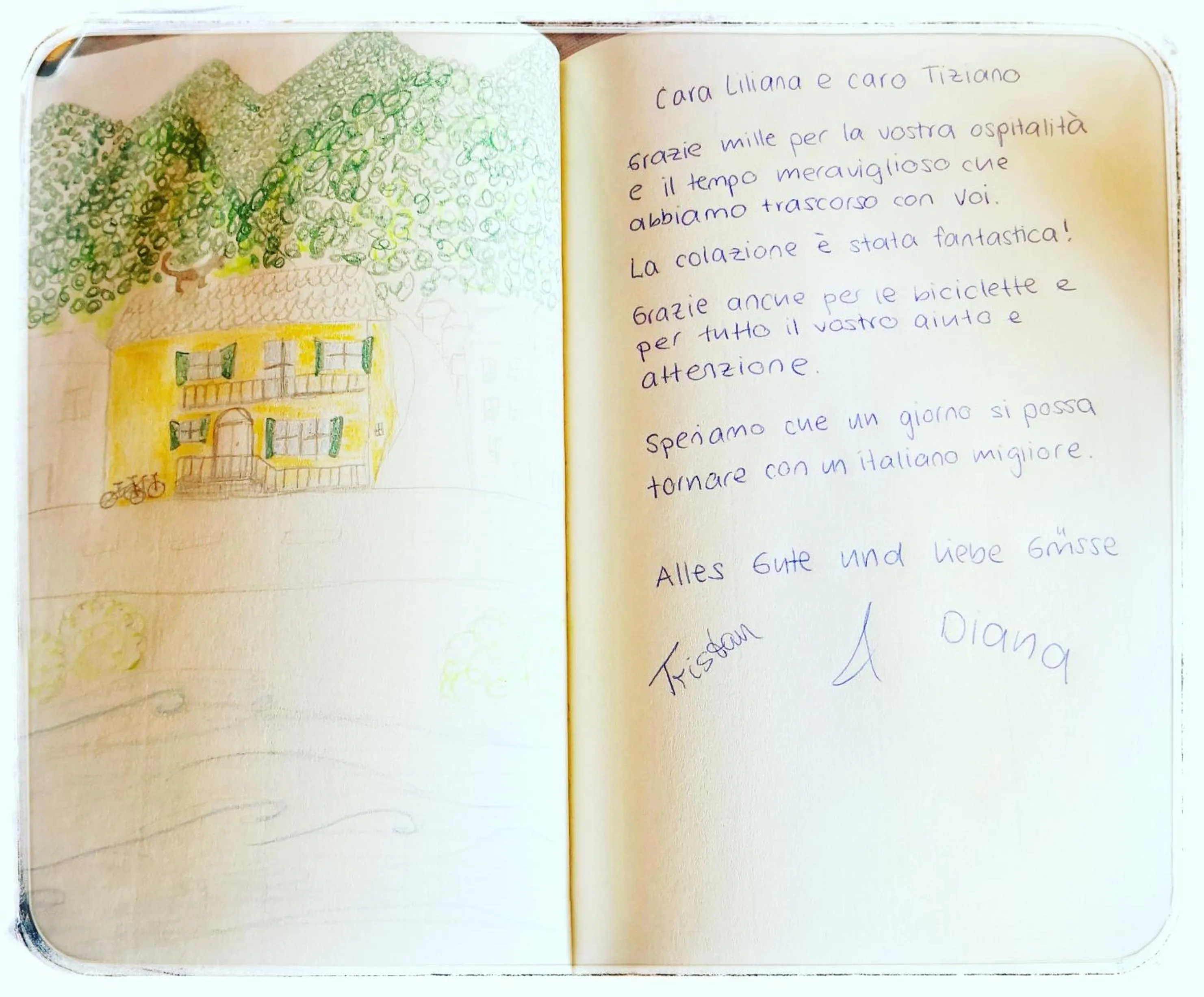 Text overlay in B&B Dove Comincia la Bella Italia