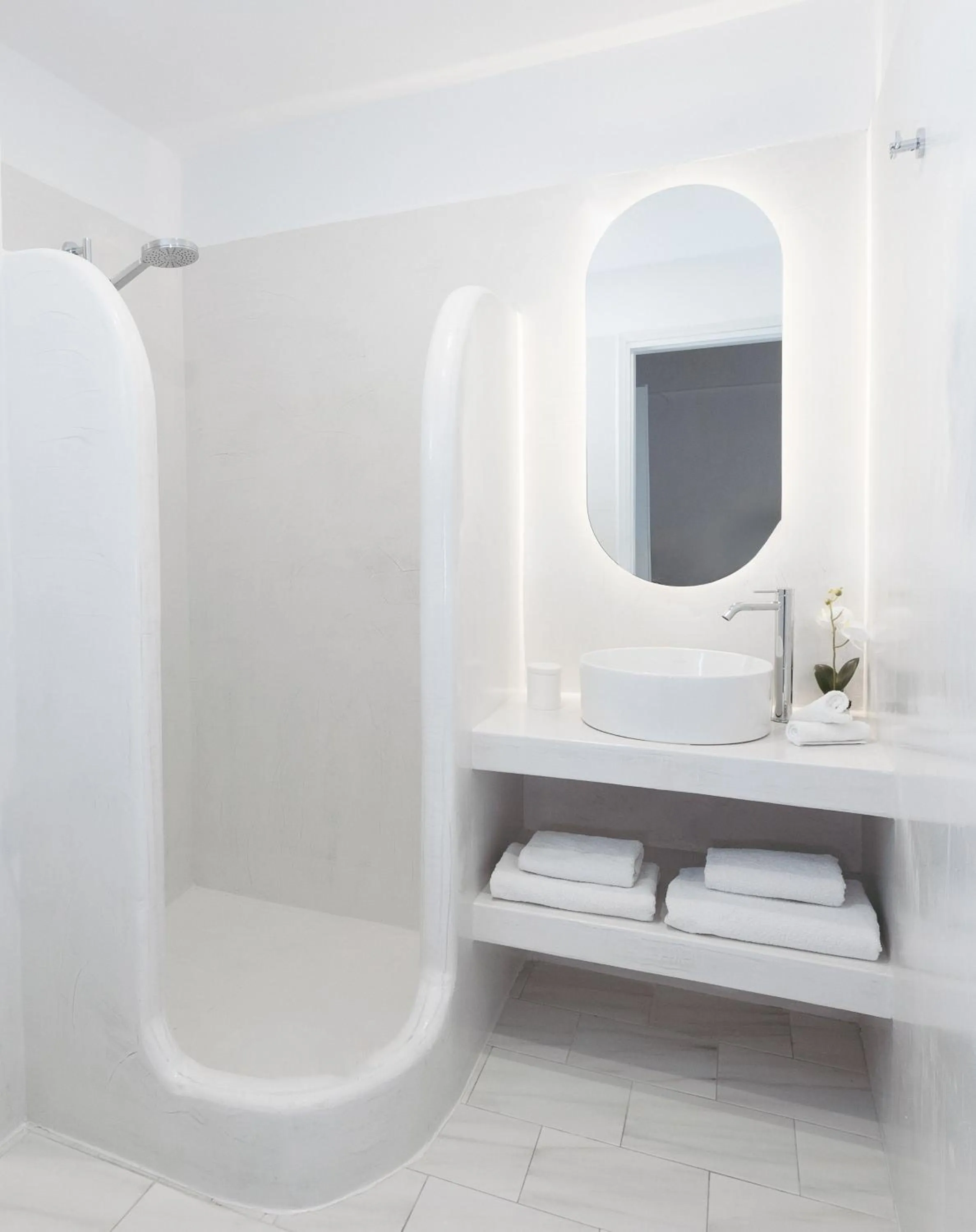 Shower in Nevma Suites