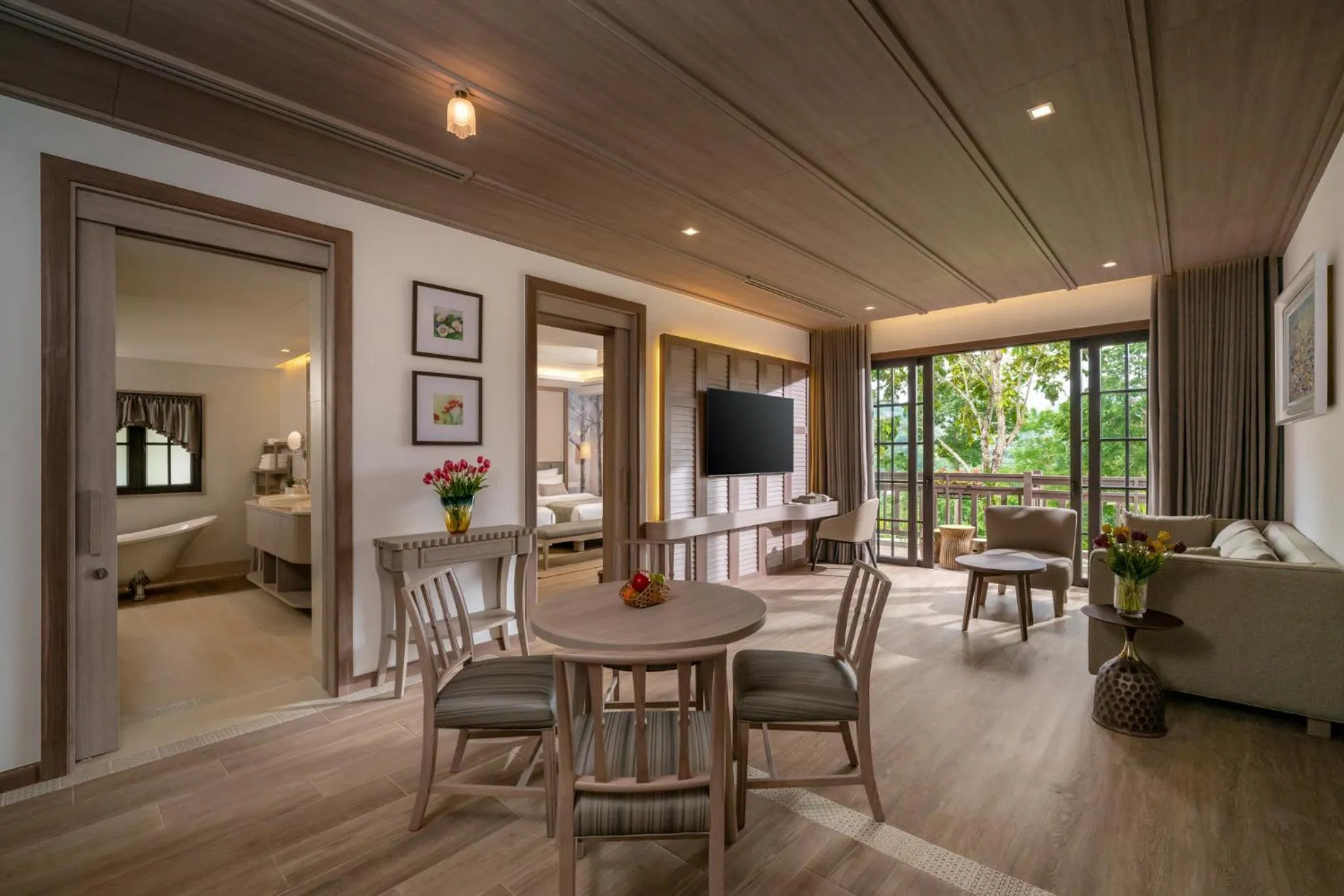 Bed in Tana Spring Resort Mae Chan