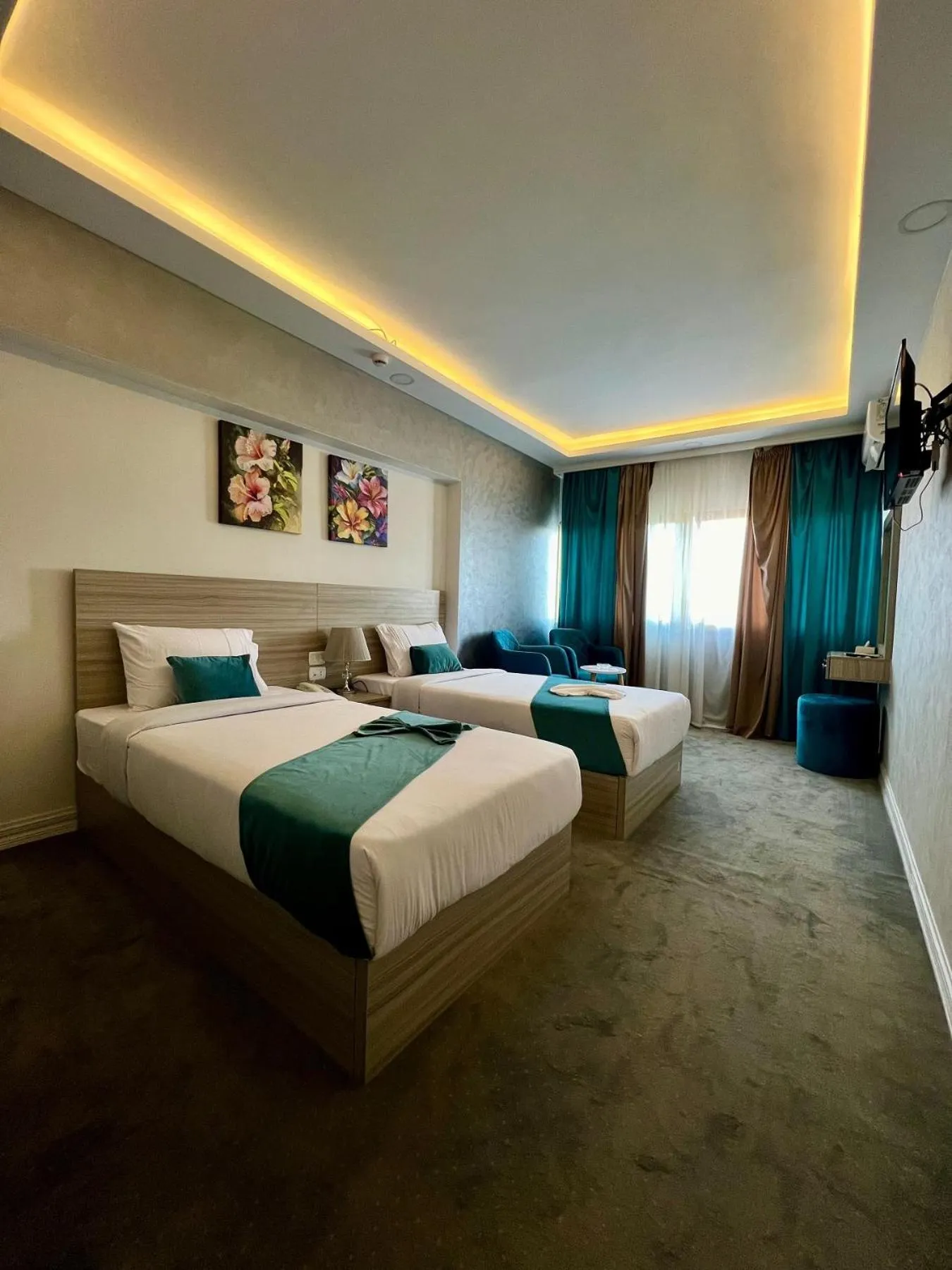 Bed in Mar Charbel Hotel Cairo