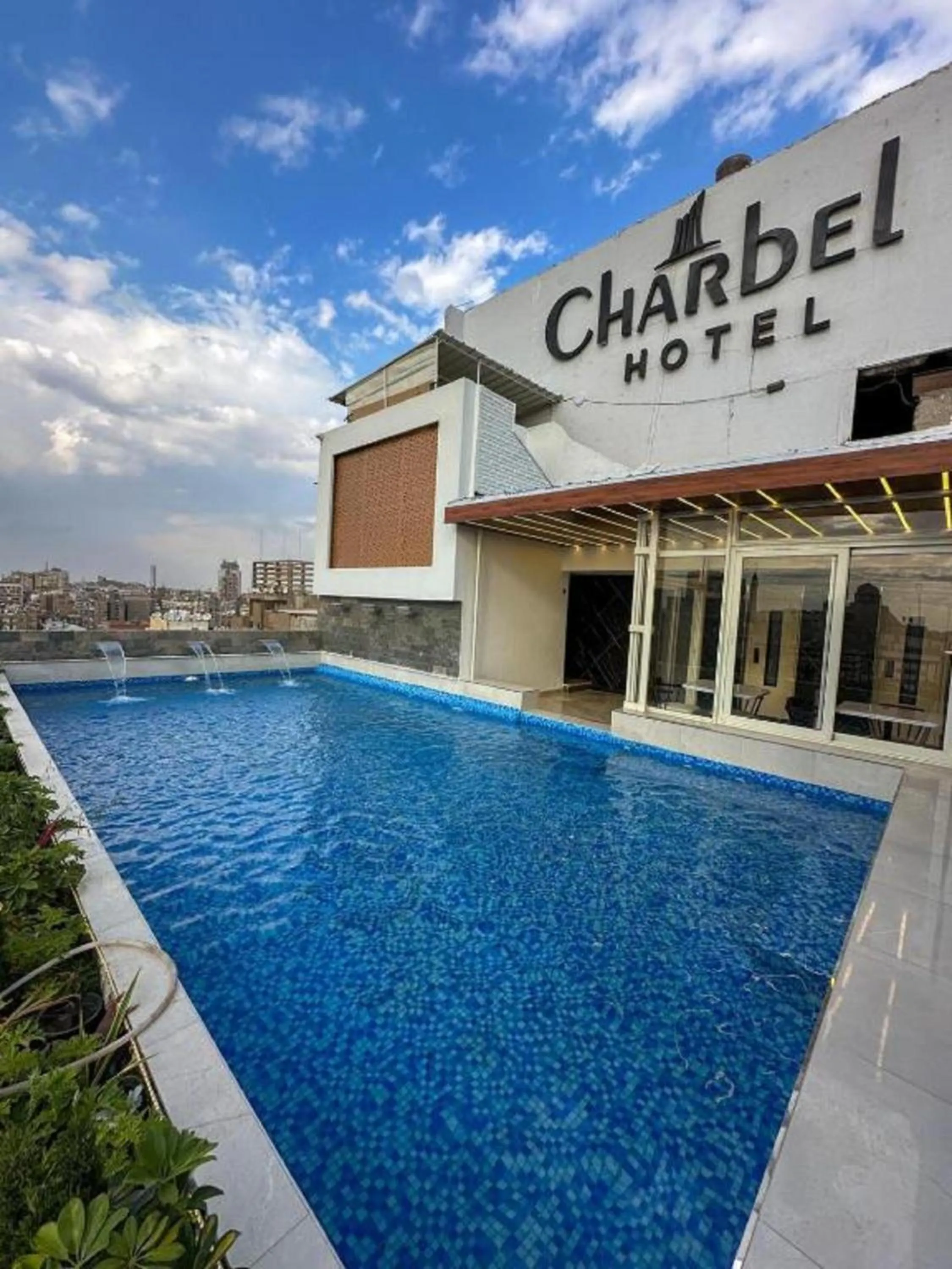 Pool view in Mar Charbel Hotel Cairo