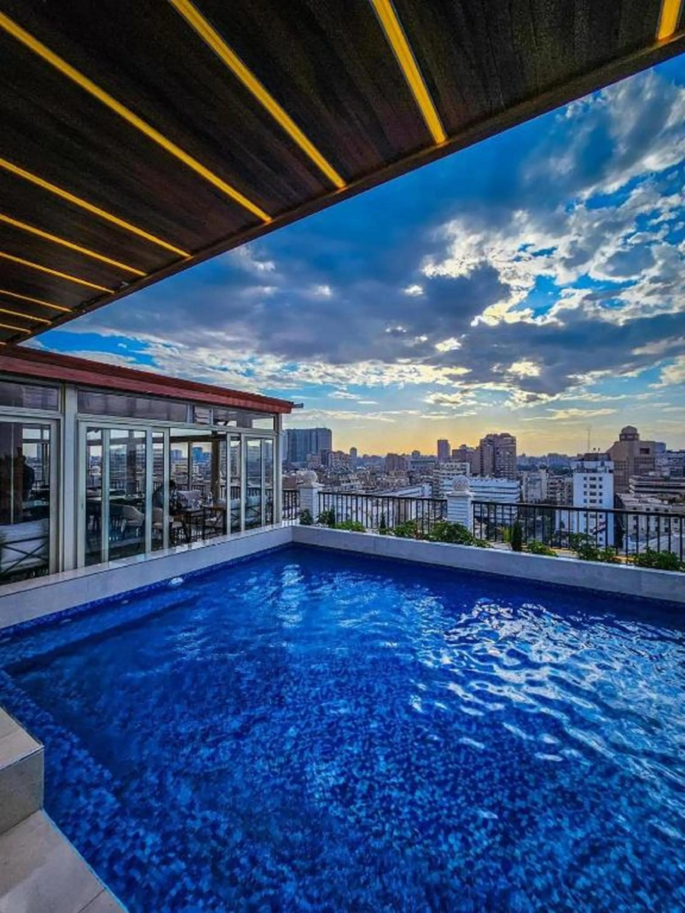 Pool view in Mar Charbel Hotel Cairo