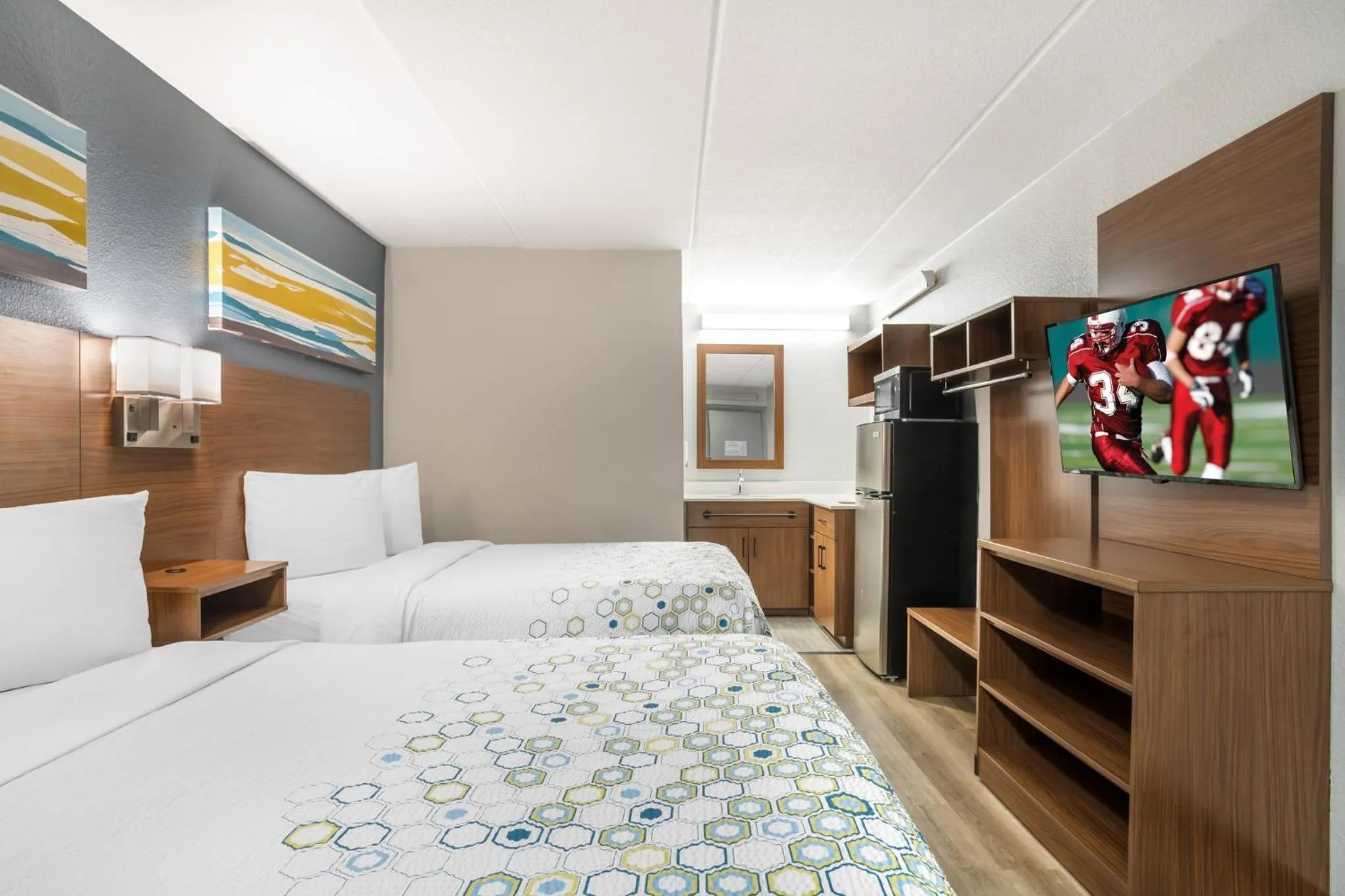 Photo of the whole room, Bed in HomeTowne Studios by Red Roof Greenville