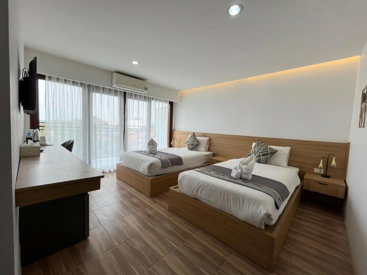 Bed in Remember Vangvieng Hotel