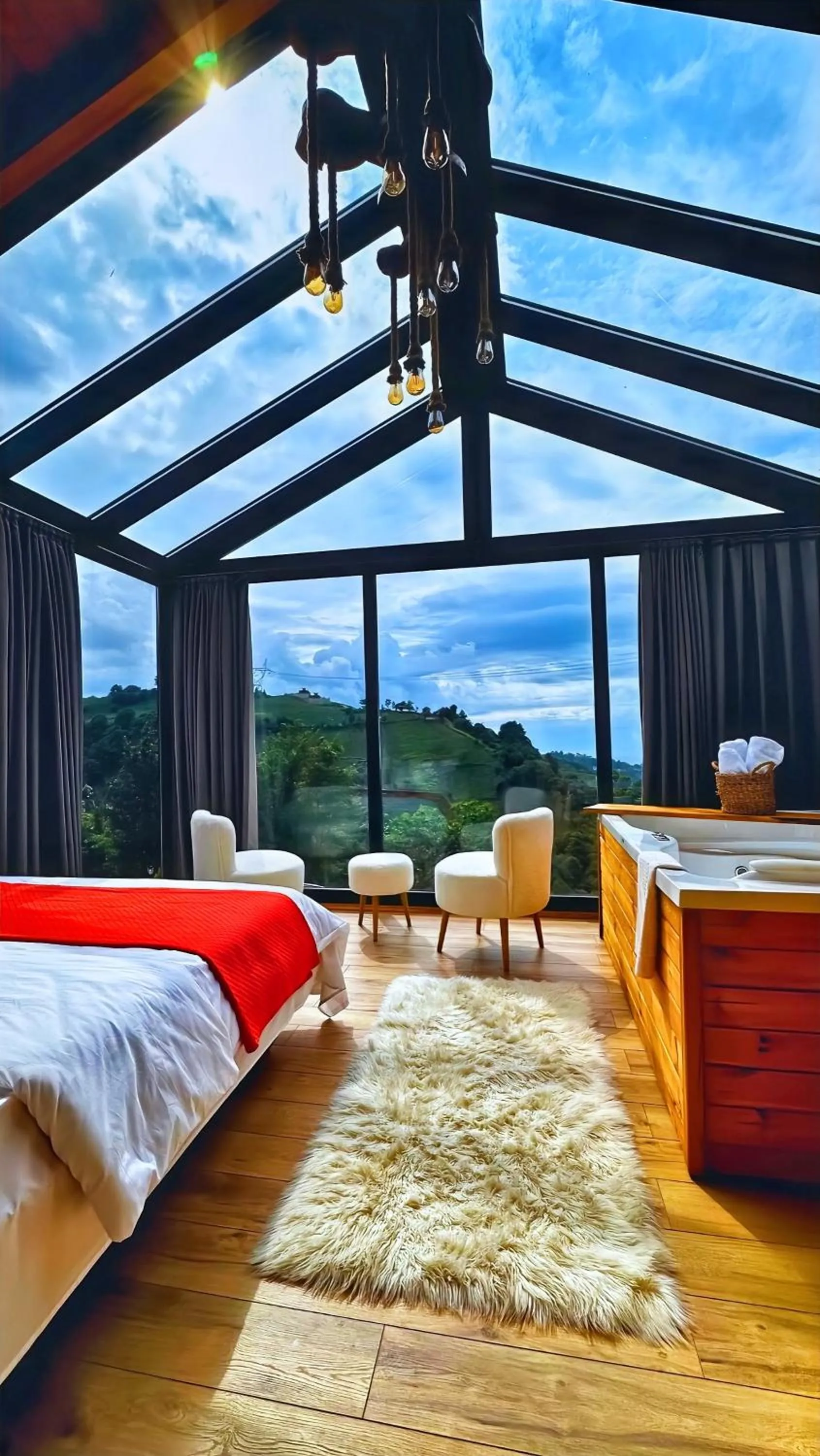 Bed in paradise valley bungalow