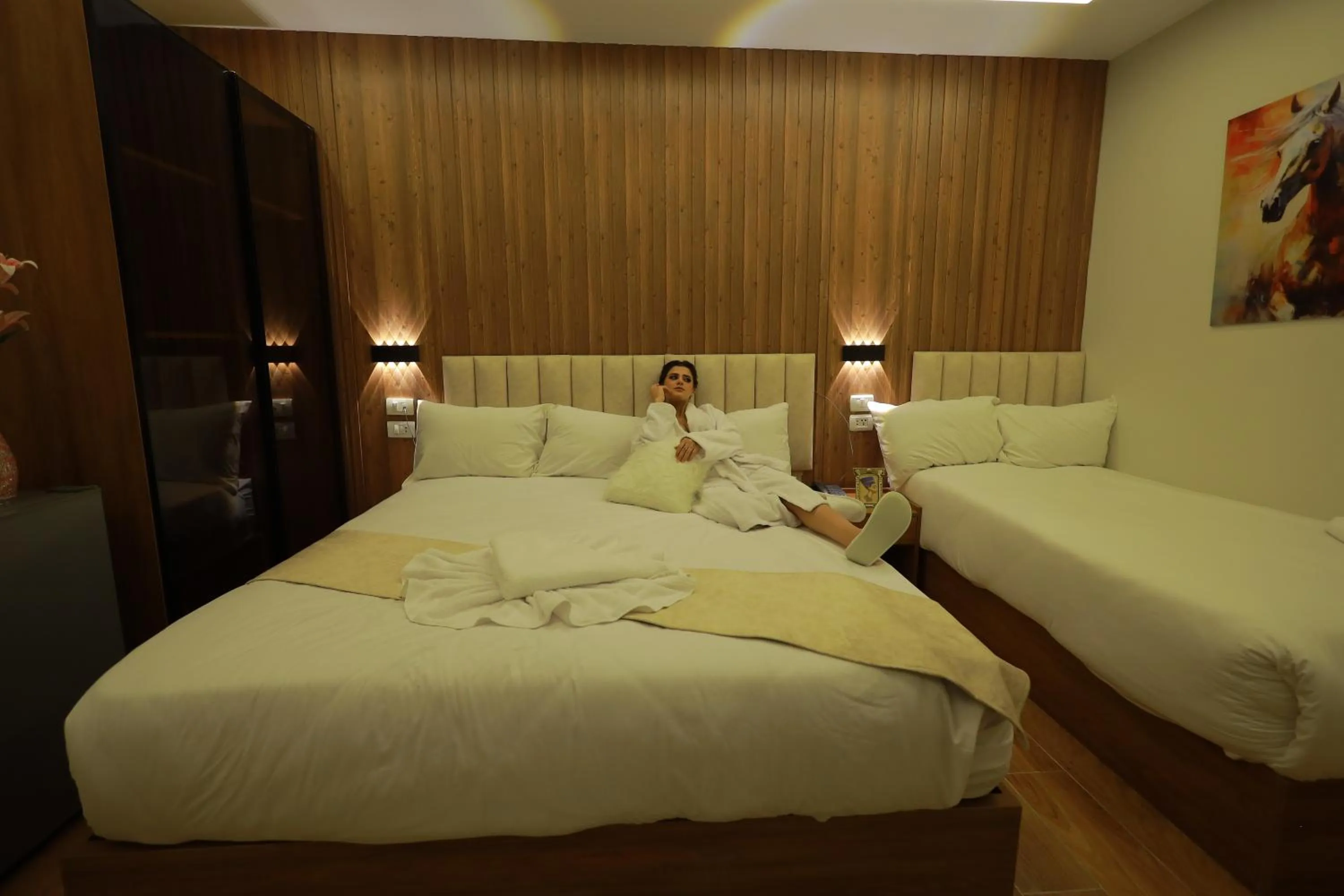 Bedroom, Bed in The Muse Pyramids INN