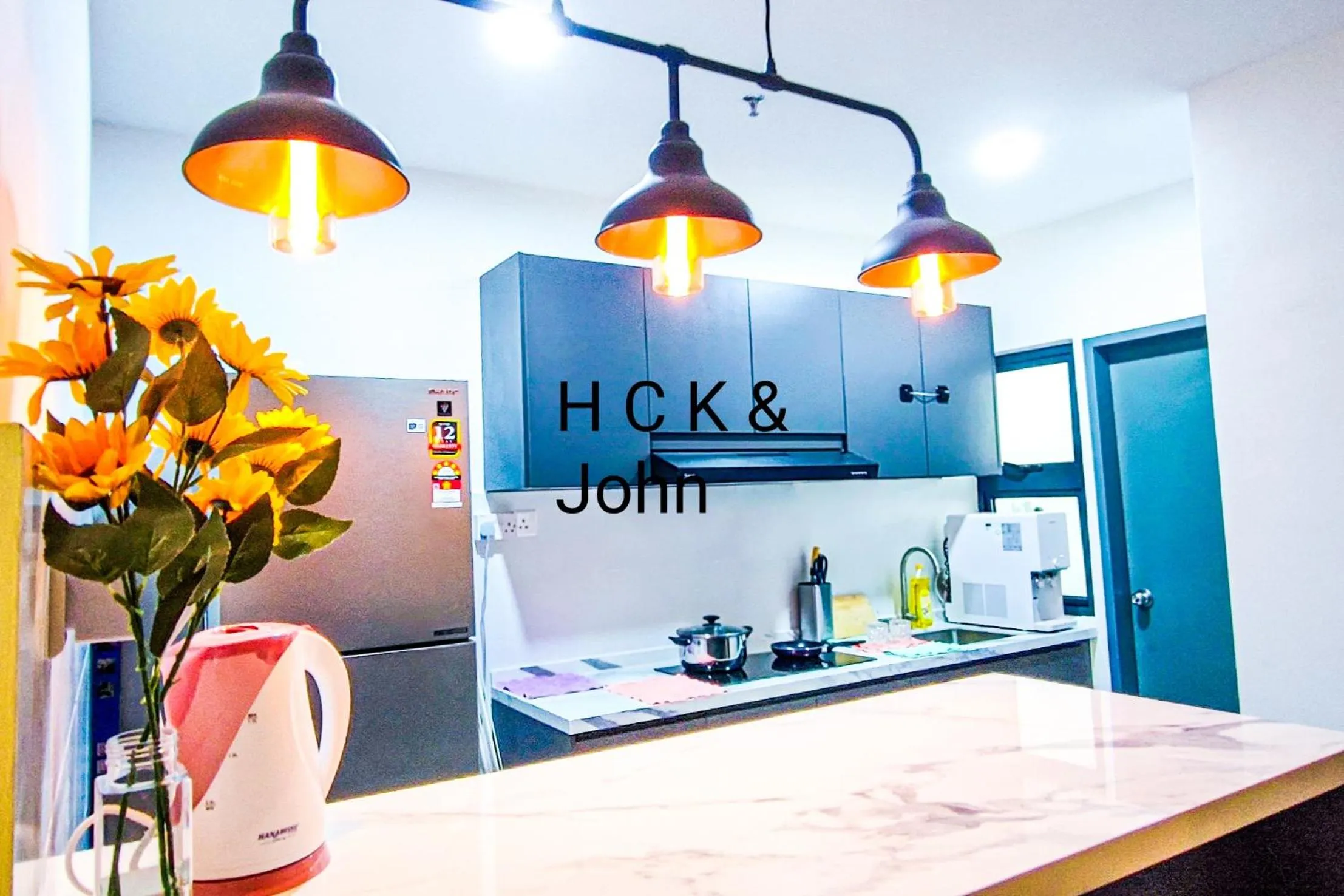 Kitchen or kitchenette in Double Storey Pool at Trio Setia by HCK