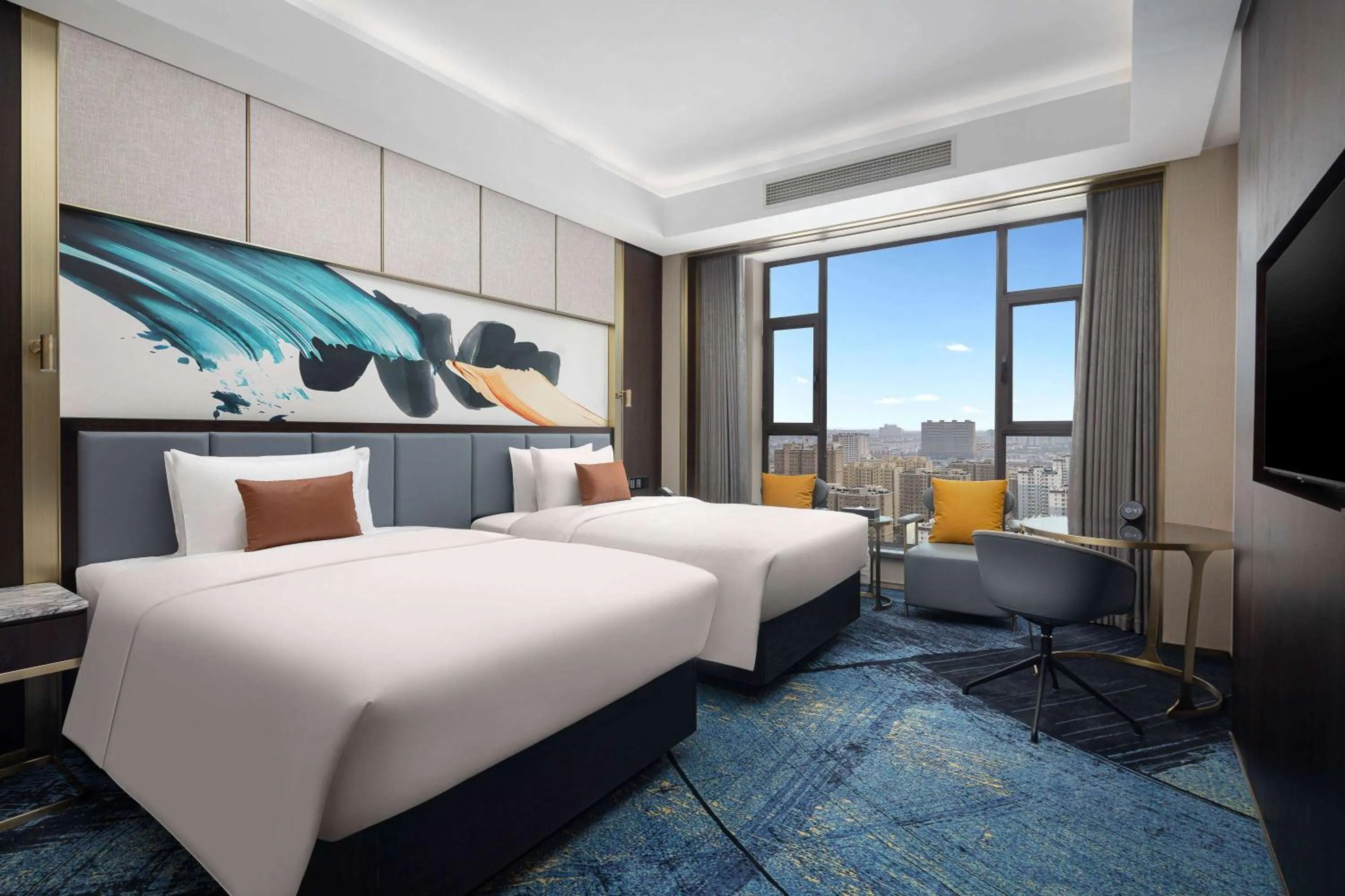 Photo of the whole room, Bed in Wyndham Garden FuKang Downtown