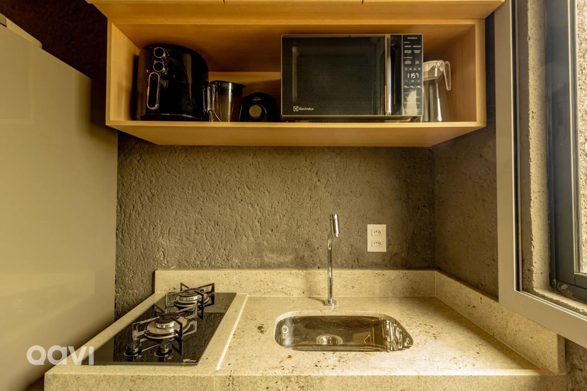 Kitchen or kitchenette in Villas Manatee Milagres por Quarto à Vista