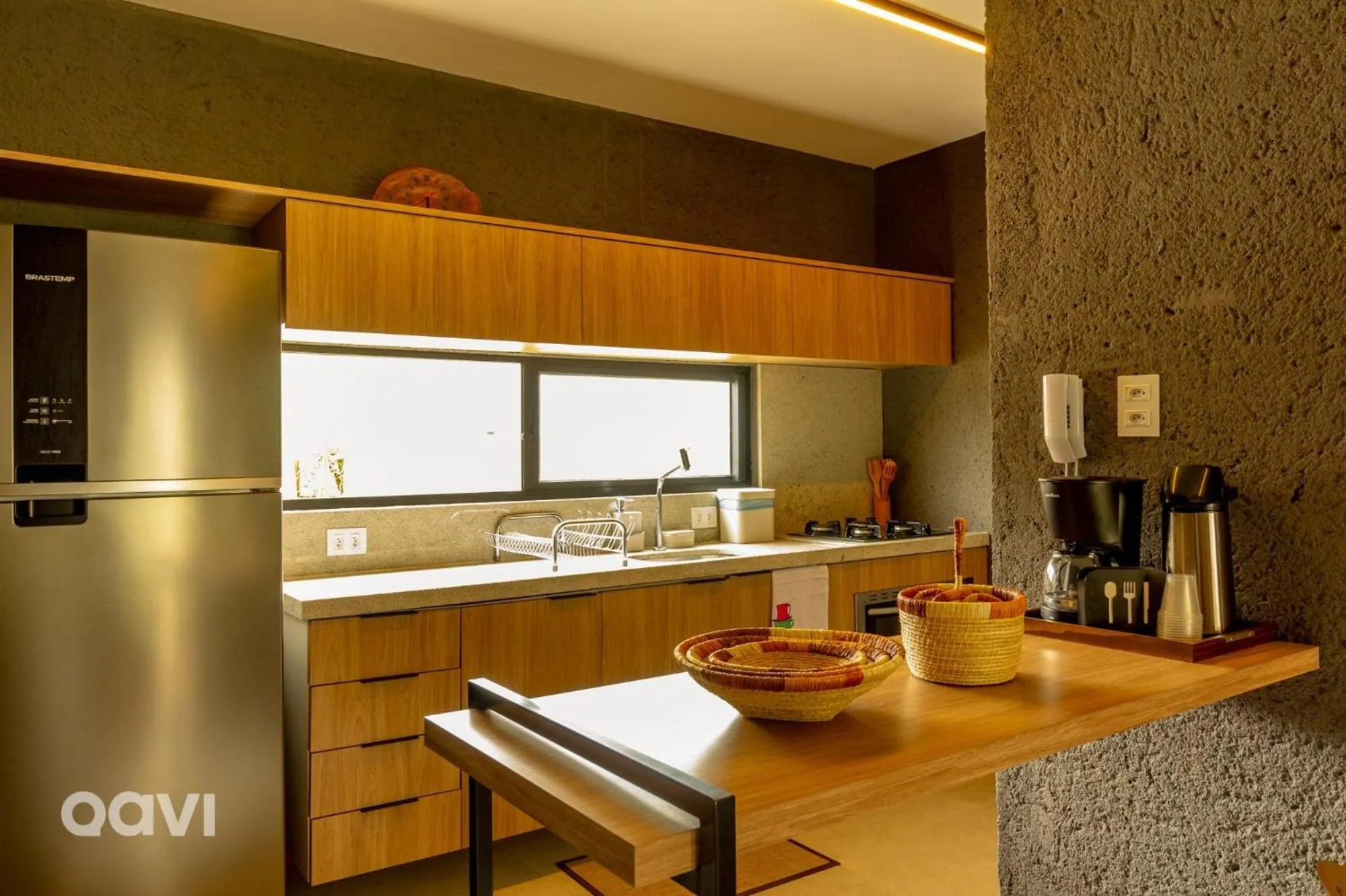 Kitchen or kitchenette in Villas Manatee Milagres por Quarto à Vista