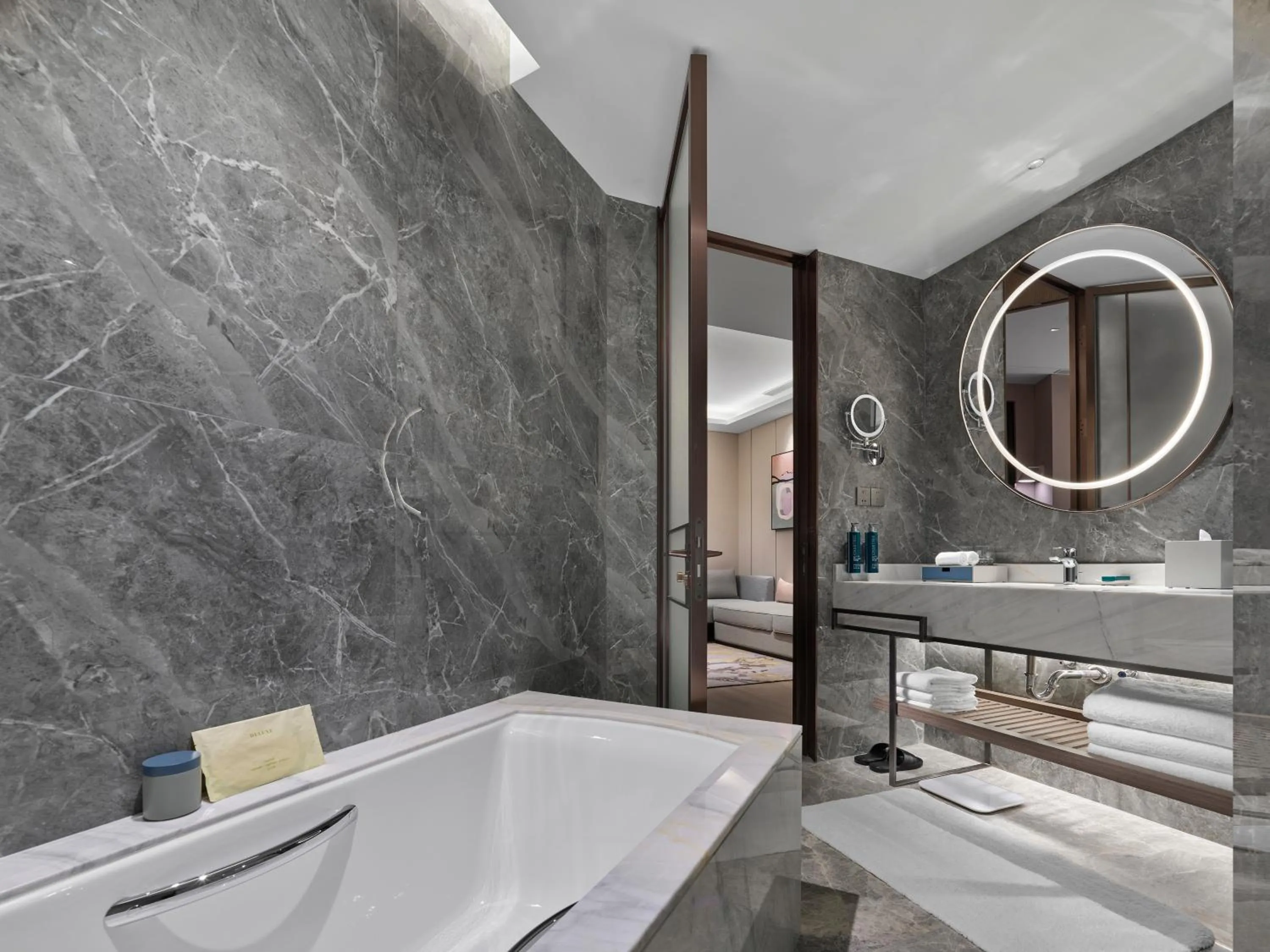 Bathroom in Doubletree By Hilton Yantai Golden Coast Hotel & Suites