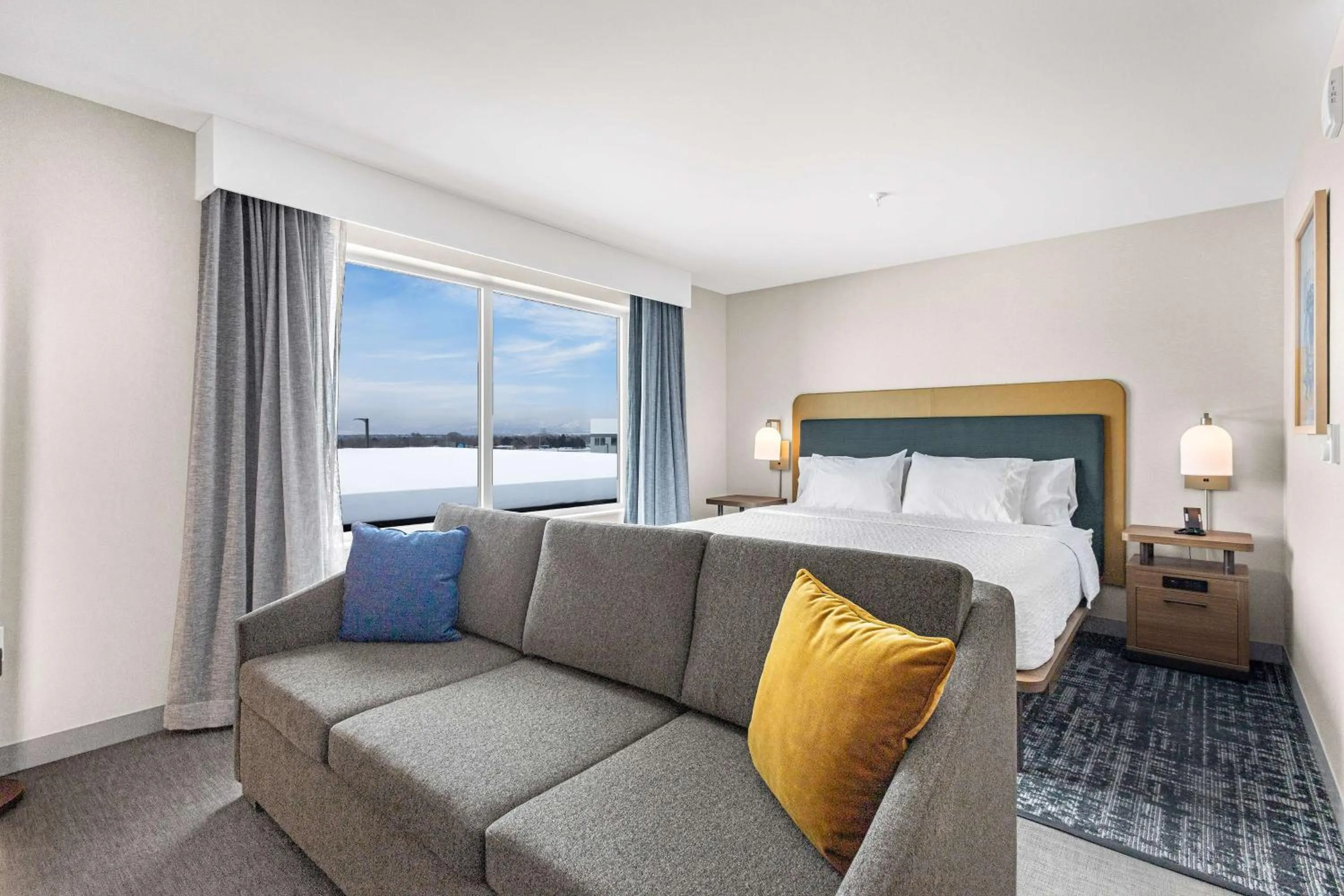 Living room, Bed in Homewood Suites By Hilton Colorado Springs Airport